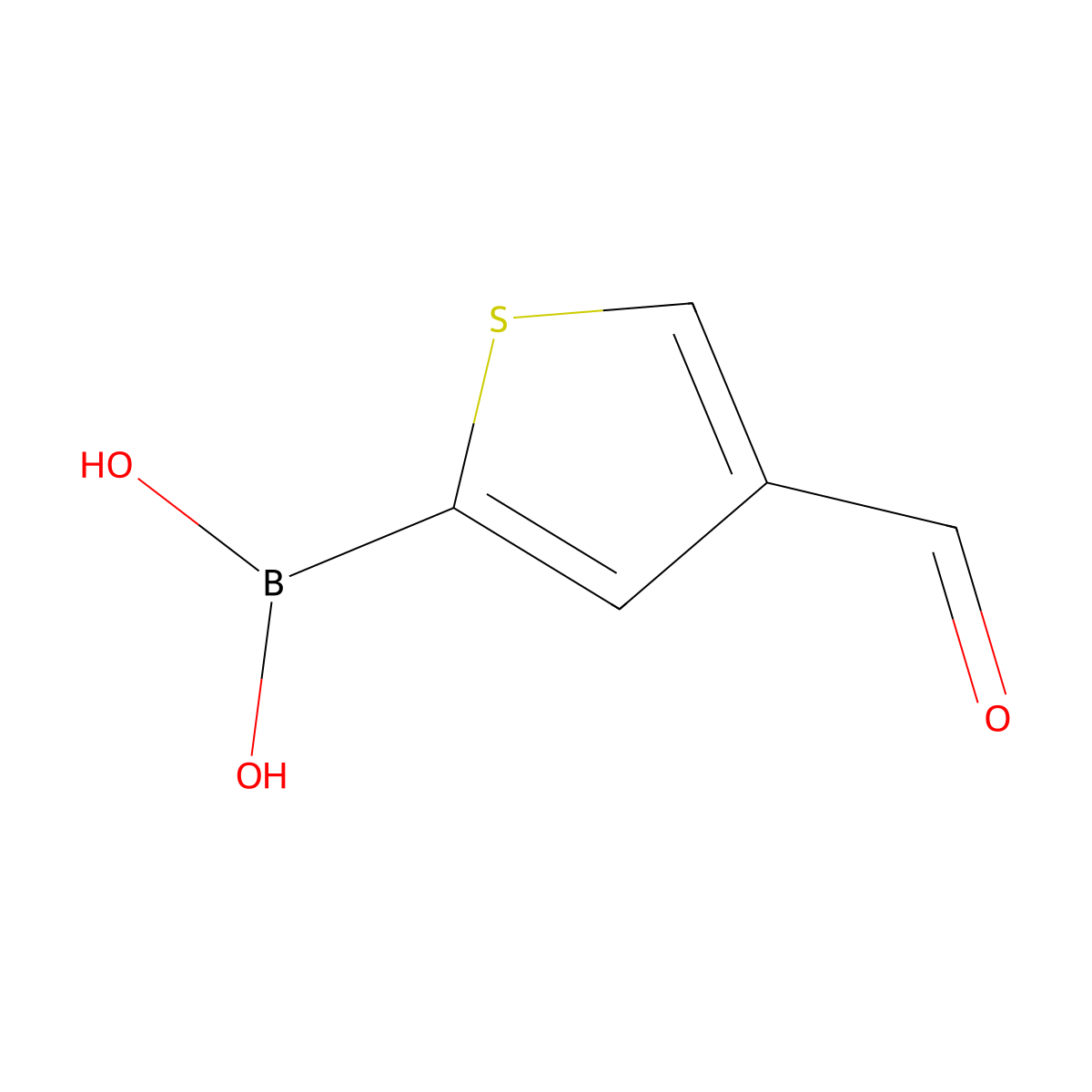 (4-Formylthiophen-2-yl)boronic acid molecular structure, CAS 1186026-19-6