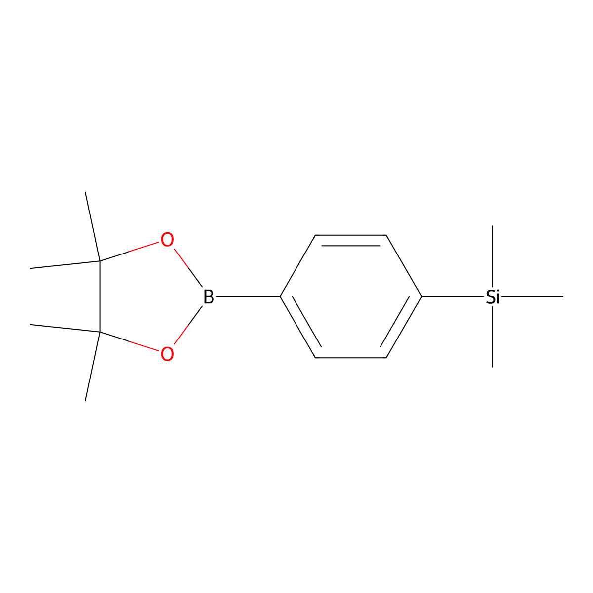 Trimethyl(4-(4,4,5,5-tetramethyl-1,3,2-dioxaborolan-2-yl)phenyl)silane molecular structure, CAS 1186026-67-4