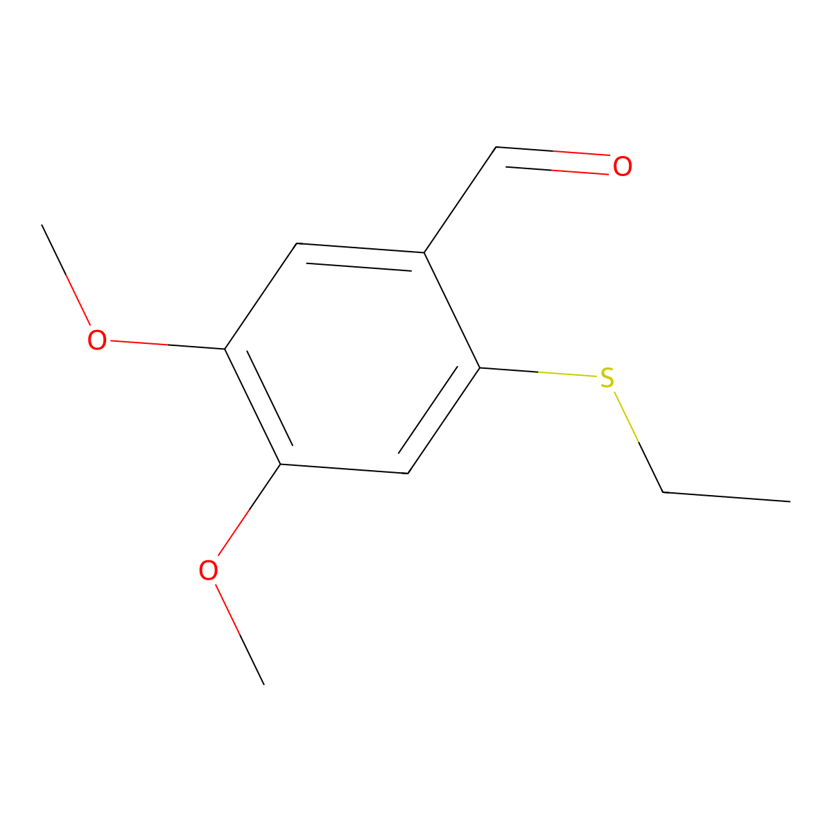 2-(Ethylthio)-4,5-dimethoxy-benzaldehyde molecular structure, CAS 1186033-47-5