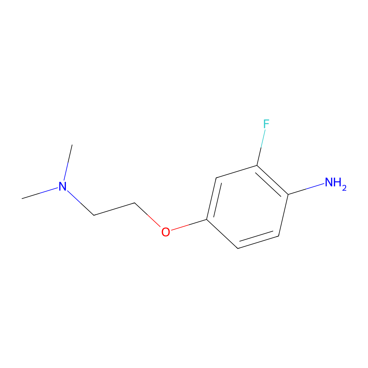 4-[2-(Dimethylamino)ethoxy]-2-fluoroaniline molecular structure, CAS 1186041-93-9