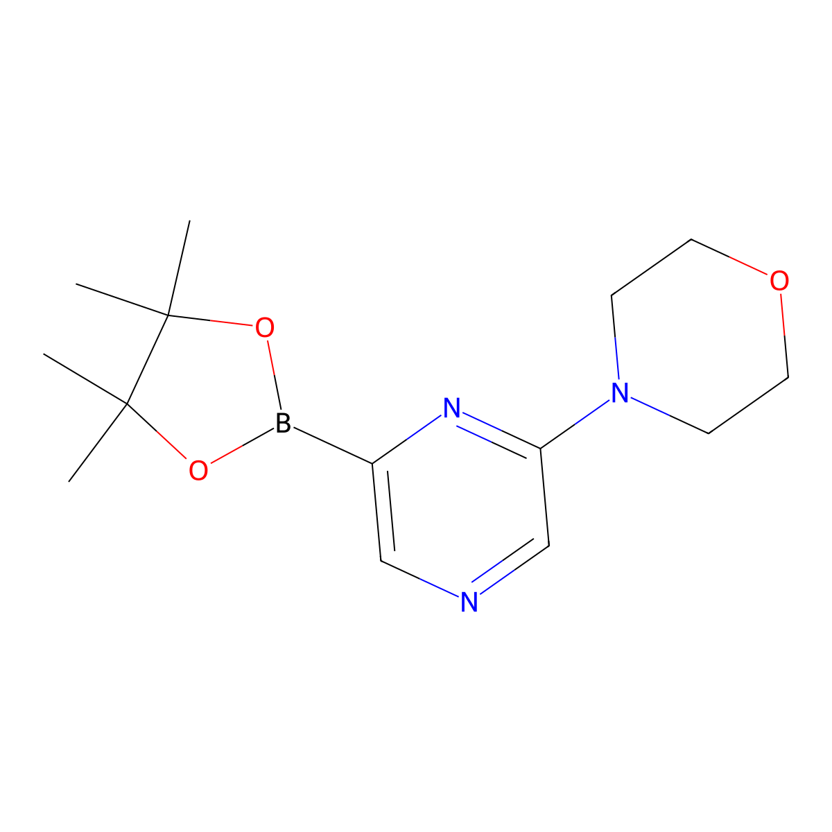 4-[6-(4,4,5,5-Tetramethyl-1,3,2-dioxaborolan-2-YL)pyrazin-2-YL]morpholine molecular structure, CAS 1186041-99-5