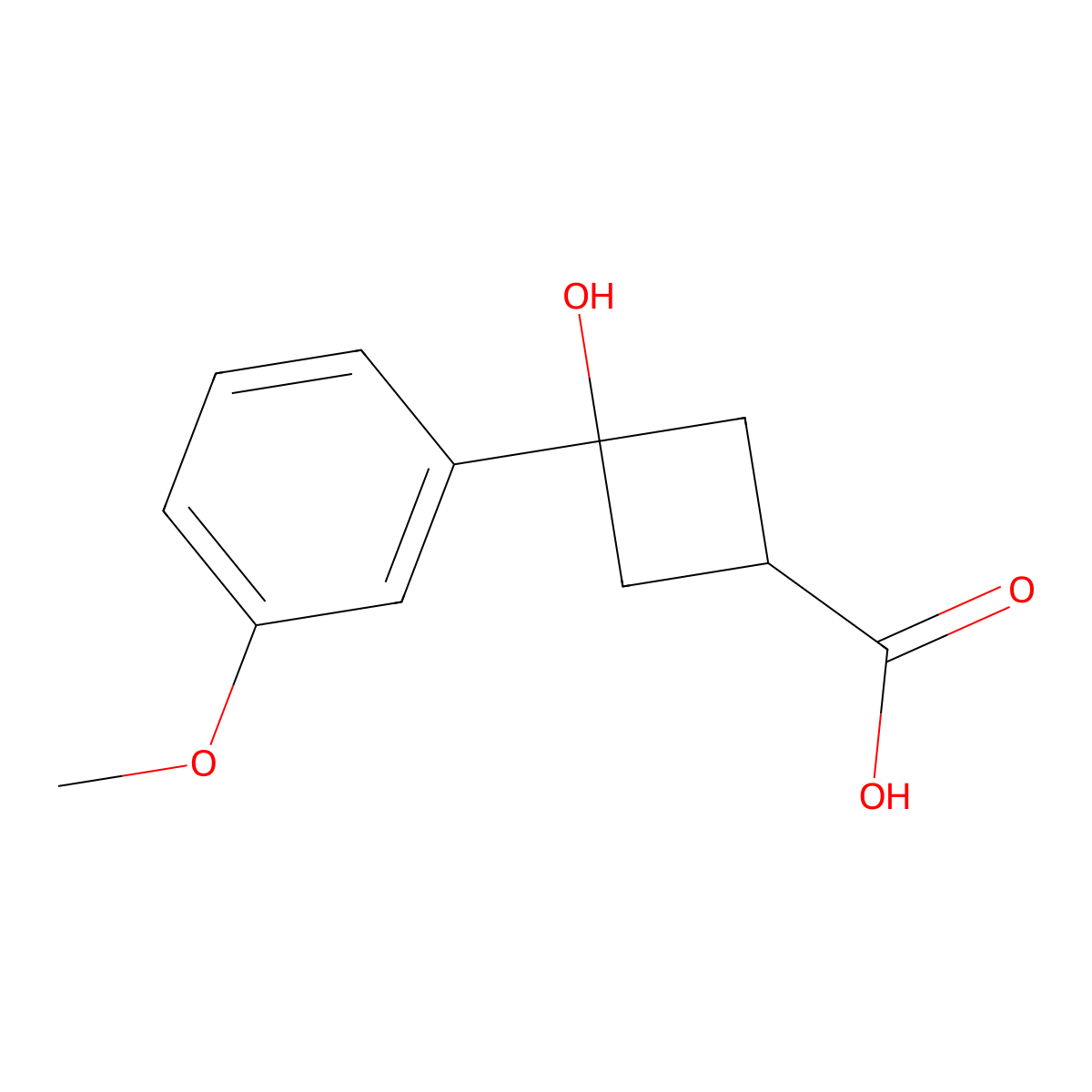 3-Hydroxy-3-(3-methoxyphenyl)cyclobutanecarboxylic acid molecular structure, CAS 1186047-07-3