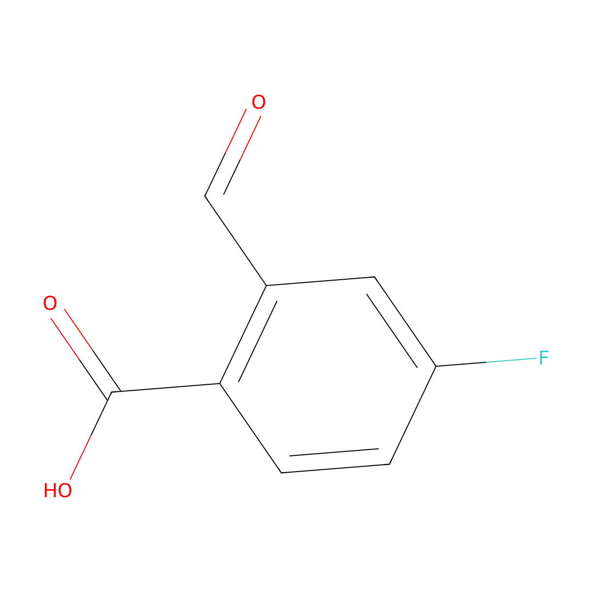 4-Fluoro-2-formylbenzoic acid molecular structure, CAS 1186047-15-3