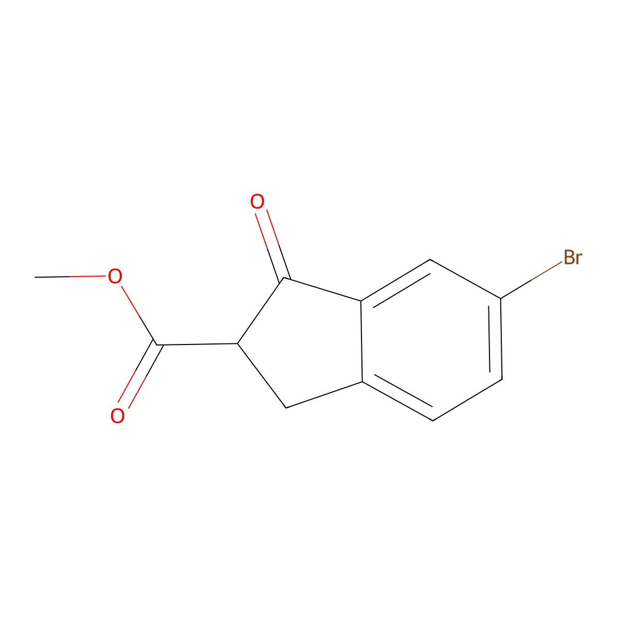methyl 6-bromo-1-oxo-2,3-dihydro-1H-indene-2-carboxylate molecular structure, CAS 1186048-01-0