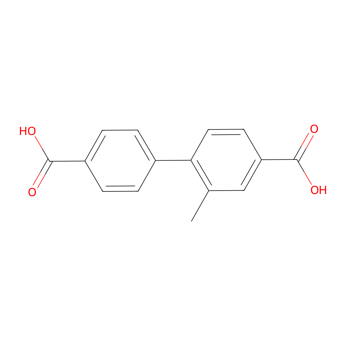2-Methyl-[1,1'-biphenyl]-4,4'-dicarboxylic acid molecular structure, CAS 1186048-28-1