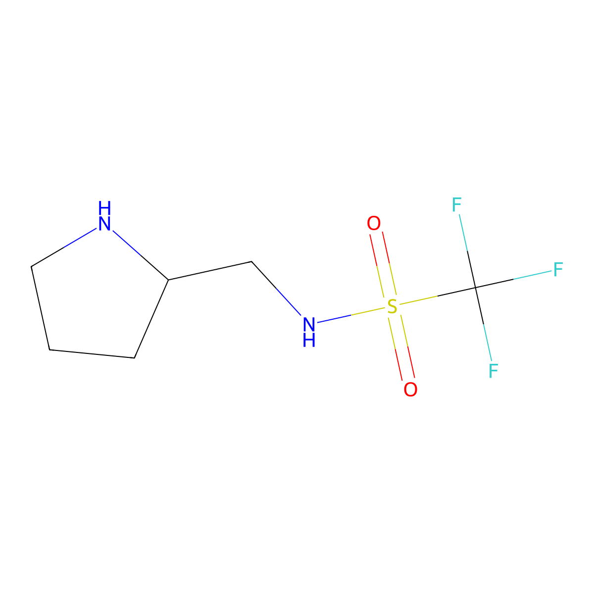 (R)-1,1,1-Trifluoro-N-(pyrrolidin-2-ylmethyl)methanesulfonamide molecular structure, CAS 1186049-30-8