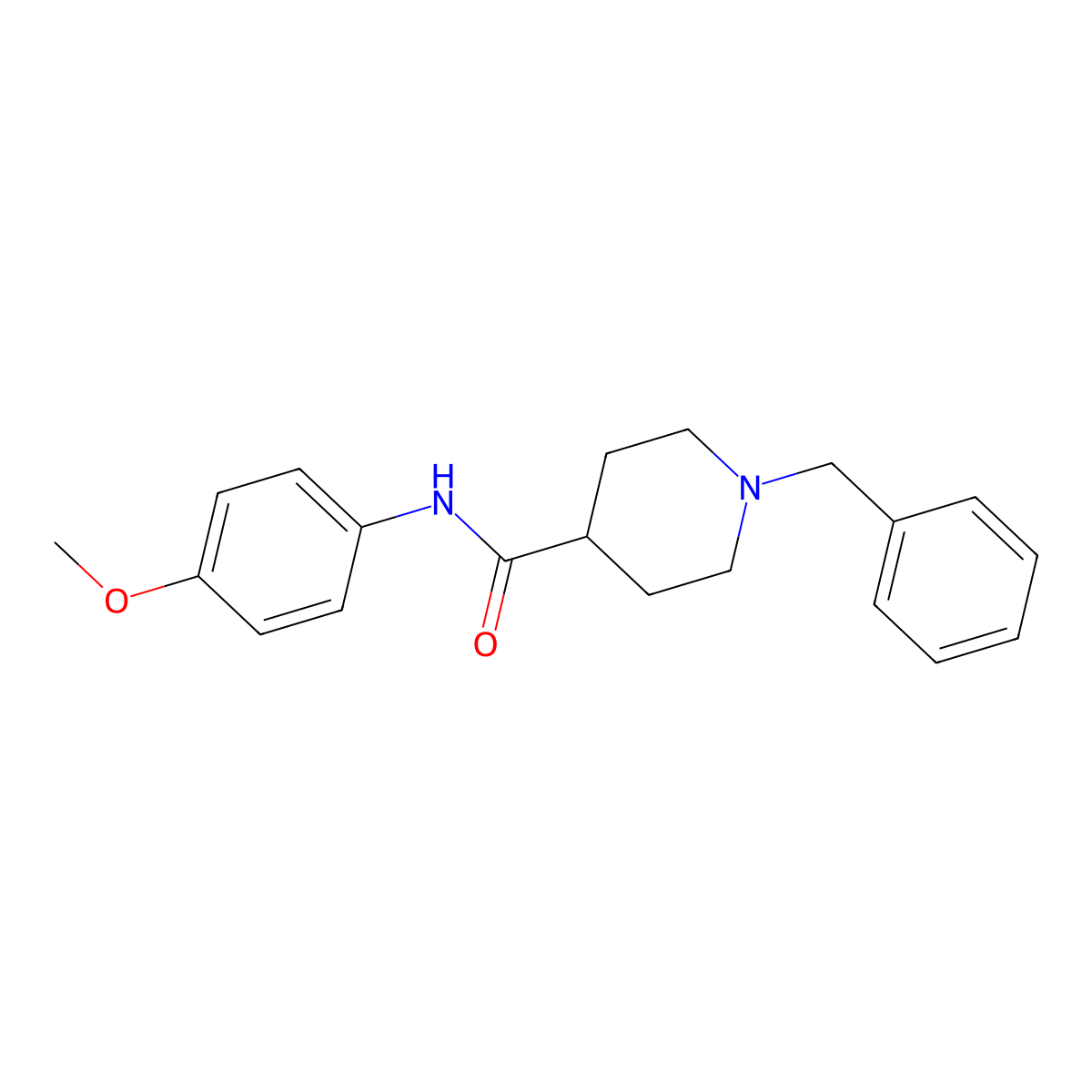 1-benzyl-N-(4-methoxyphenyl)piperidine-4-carboxamide molecular structure, CAS 1186049-49-9