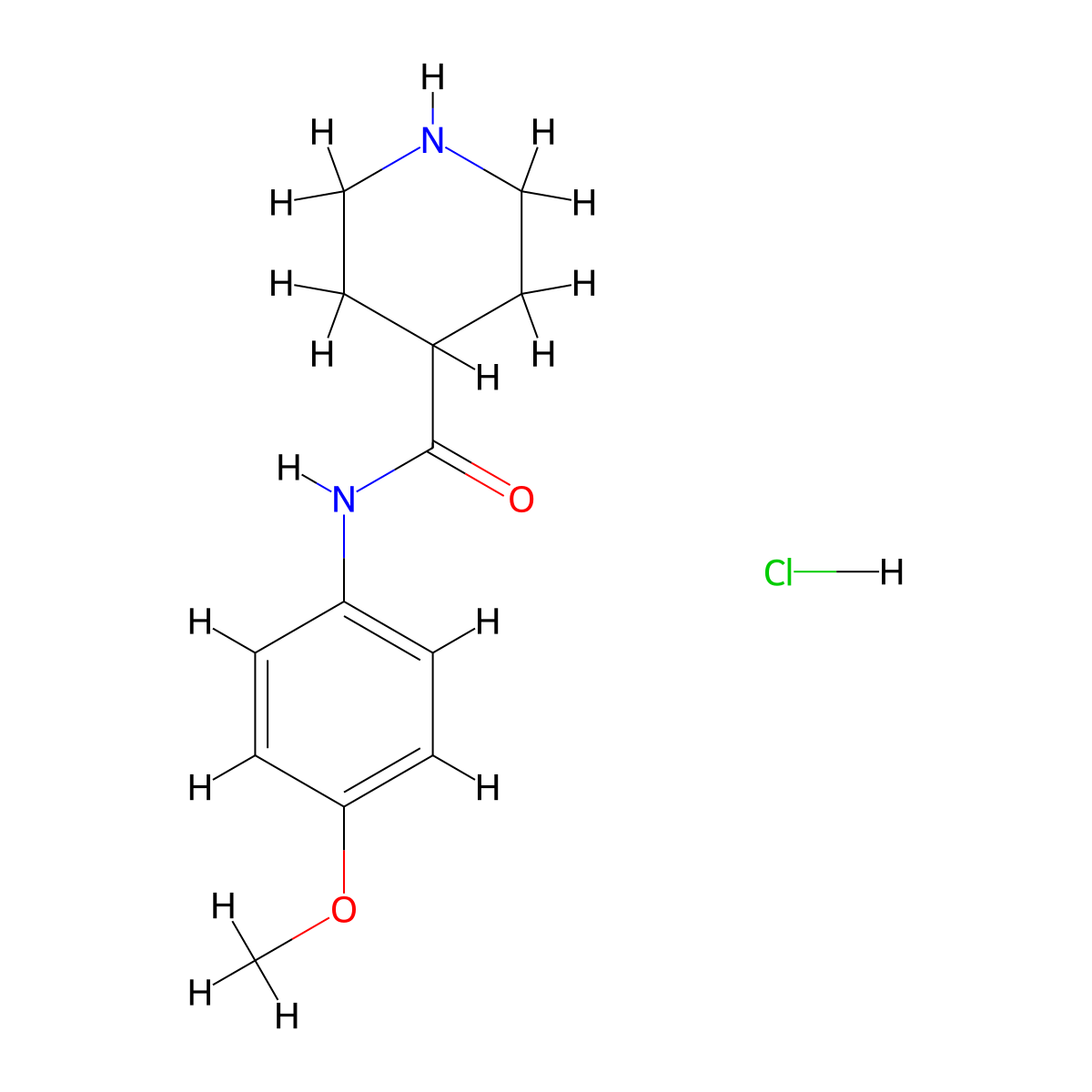 N-(4-methoxyphenyl)piperidine-4-carboxamide hydrochloride molecular structure, CAS 1186049-52-4