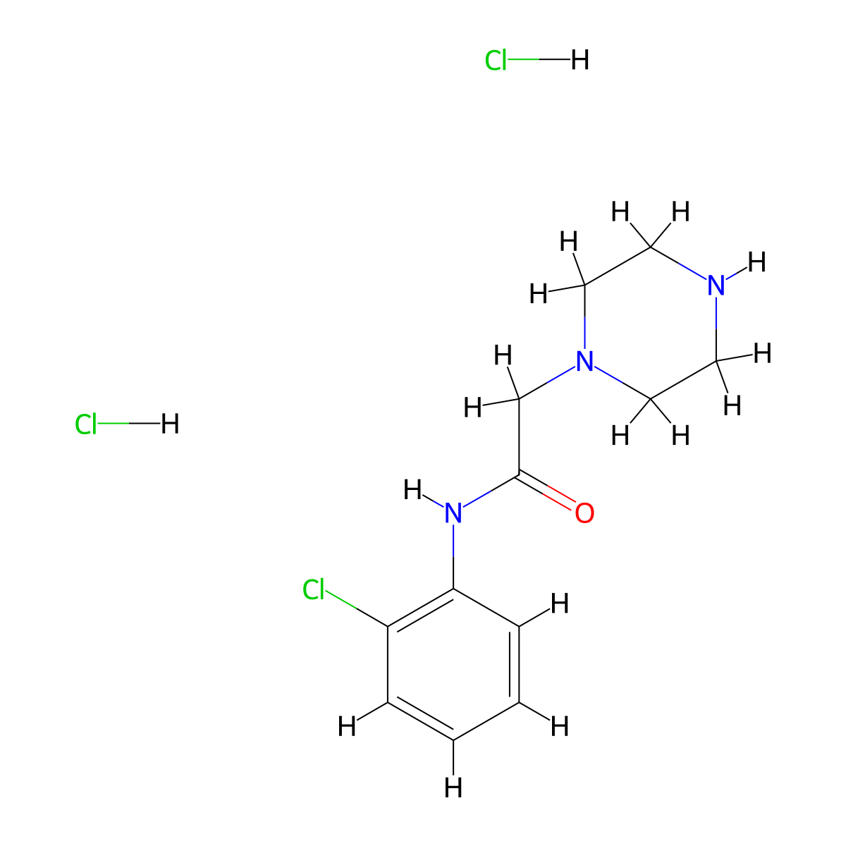 N-(2-chlorophenyl)-2-(piperazin-1-yl)acetamide dihydrochloride molecular structure, CAS 1186049-60-4