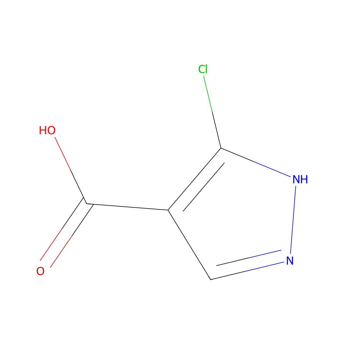 5-Chloro-1H-pyrazole-4-carboxylic acid molecular structure, CAS 1186049-67-1