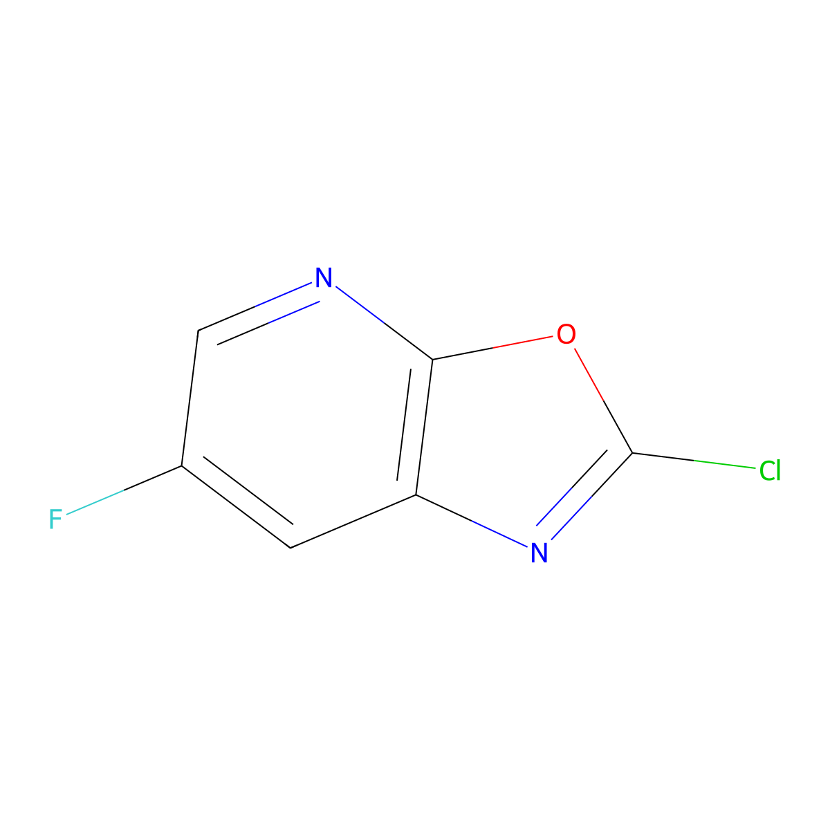 2-Chloro-6-fluorooxazolo[5,4-b]pyridine molecular structure, CAS 1186049-97-7