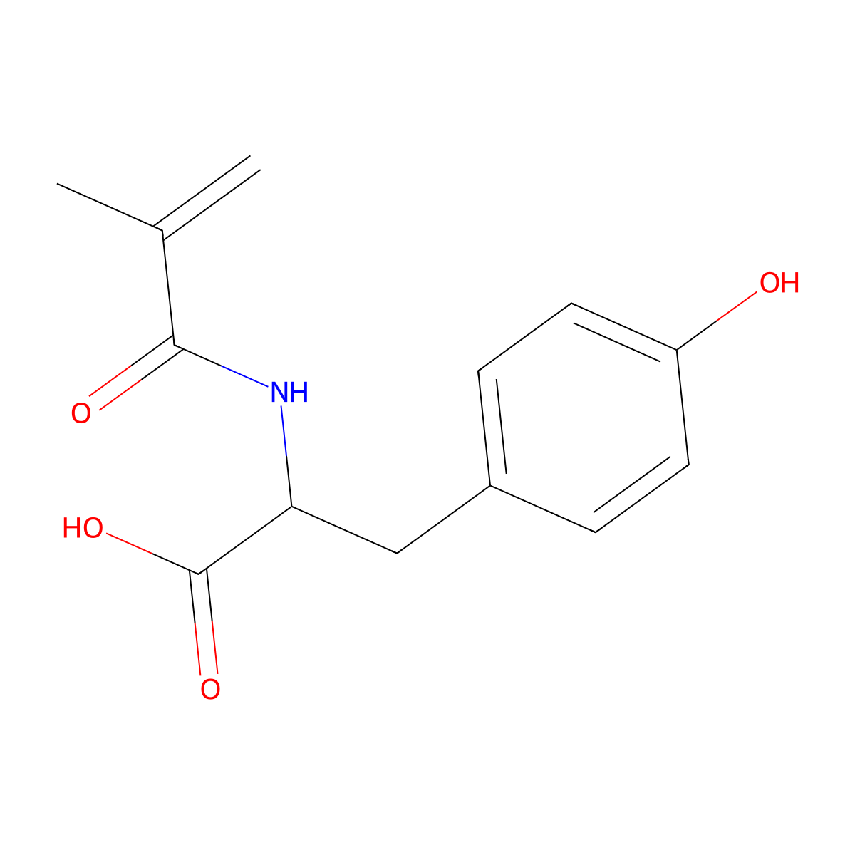 (S)-3-(4-hydroxyphenyl)-2-methacrylamidopropanoic acid molecular structure, CAS 118605-48-4