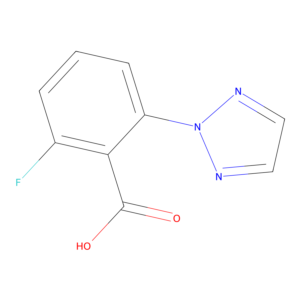 2-Fluoro-6-(2H-1,2,3-triazol-2-yl)benzoic acid molecular structure, CAS 1186050-58-7