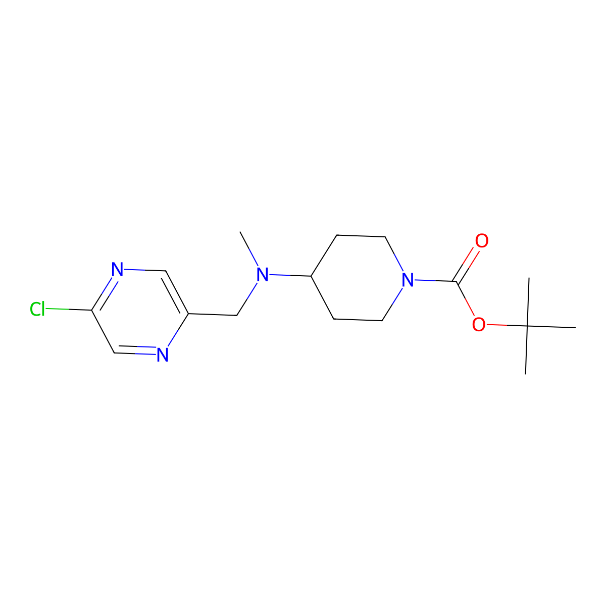 Tert-butyl 4-[(5-chloropyrazin-2-yl)methyl-methylamino]piperidine-1-carboxylate molecular structure, CAS 1186081-57-1
