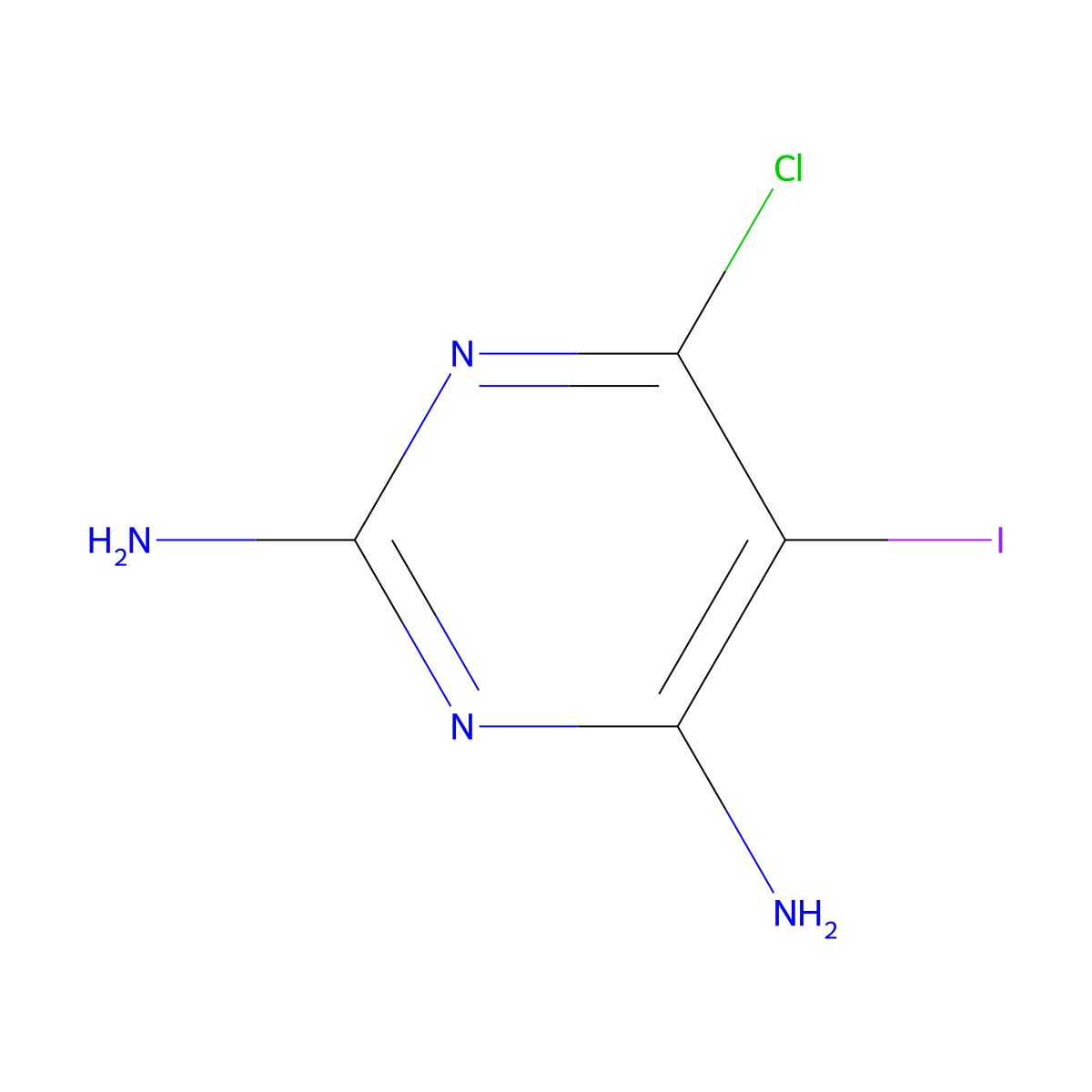 6-Chloro-5-iodopyrimidine-2,4-diamine molecular structure, CAS 1186093-86-6