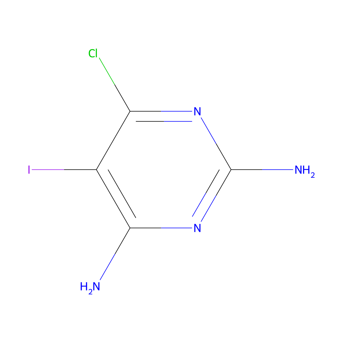 6-Chloro-5-iodopyrimidine-2,4-diamine molecular structure, CAS 1186093-86-6