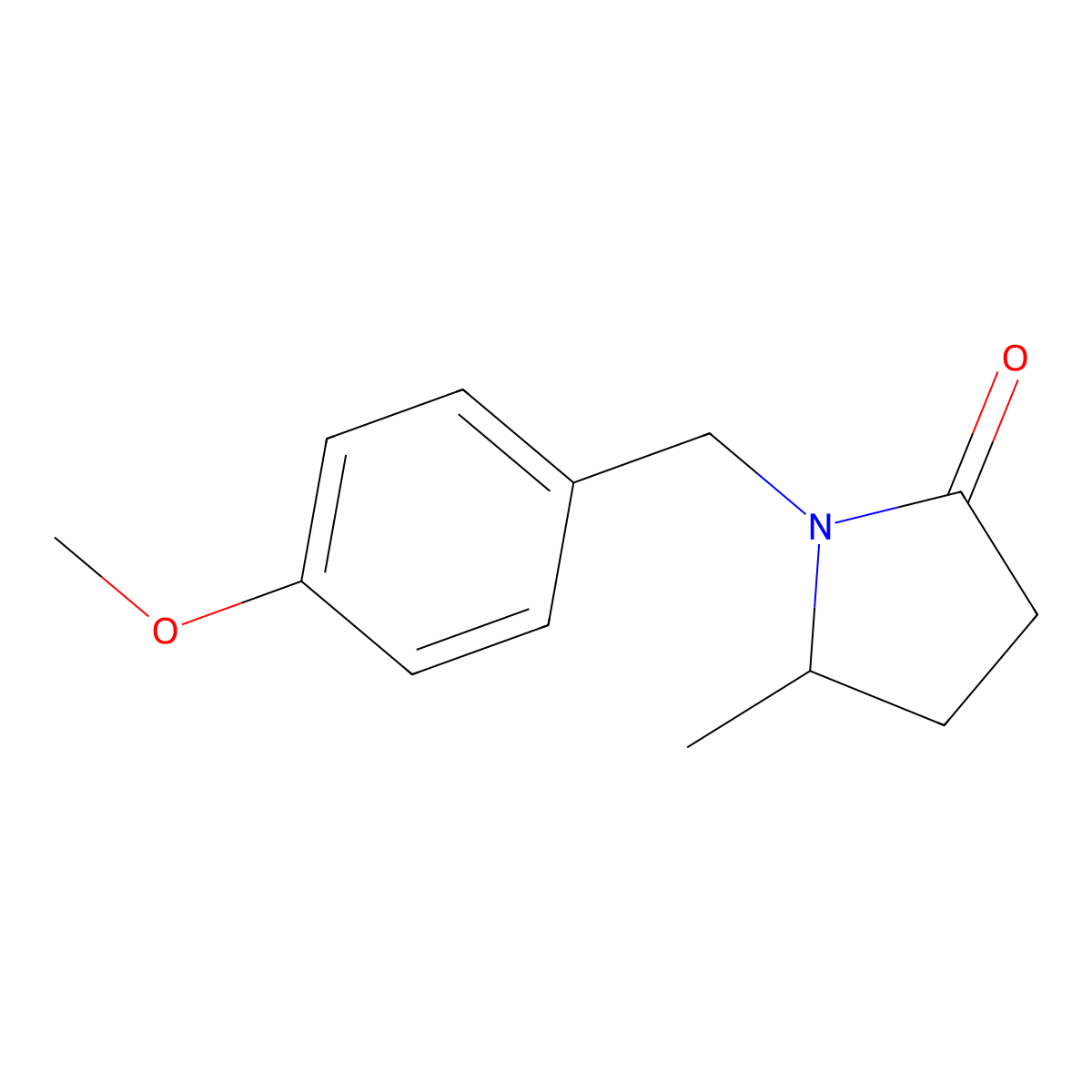 1-(4-Methoxybenzyl)-5-methylpyrrolidin-2-one molecular structure, CAS 1186094-36-9
