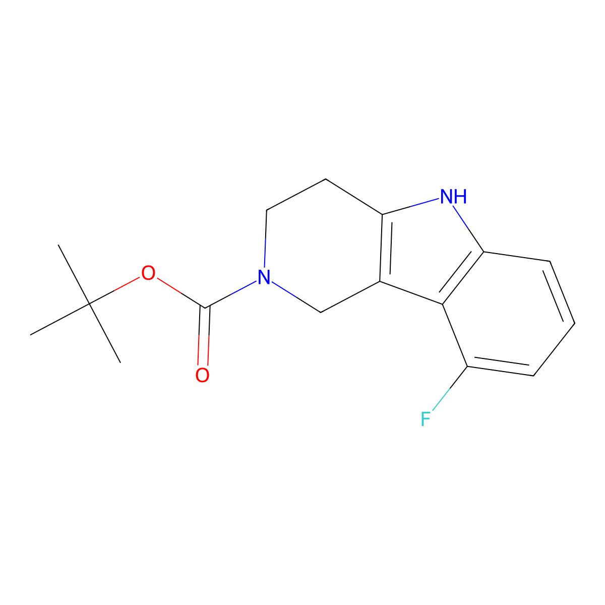 tert-Butyl 9-fluoro-3,4-dihydro-1H-pyrido[4,3-b]indole-2(5H)-carboxylate molecular structure, CAS 1186100-12-8