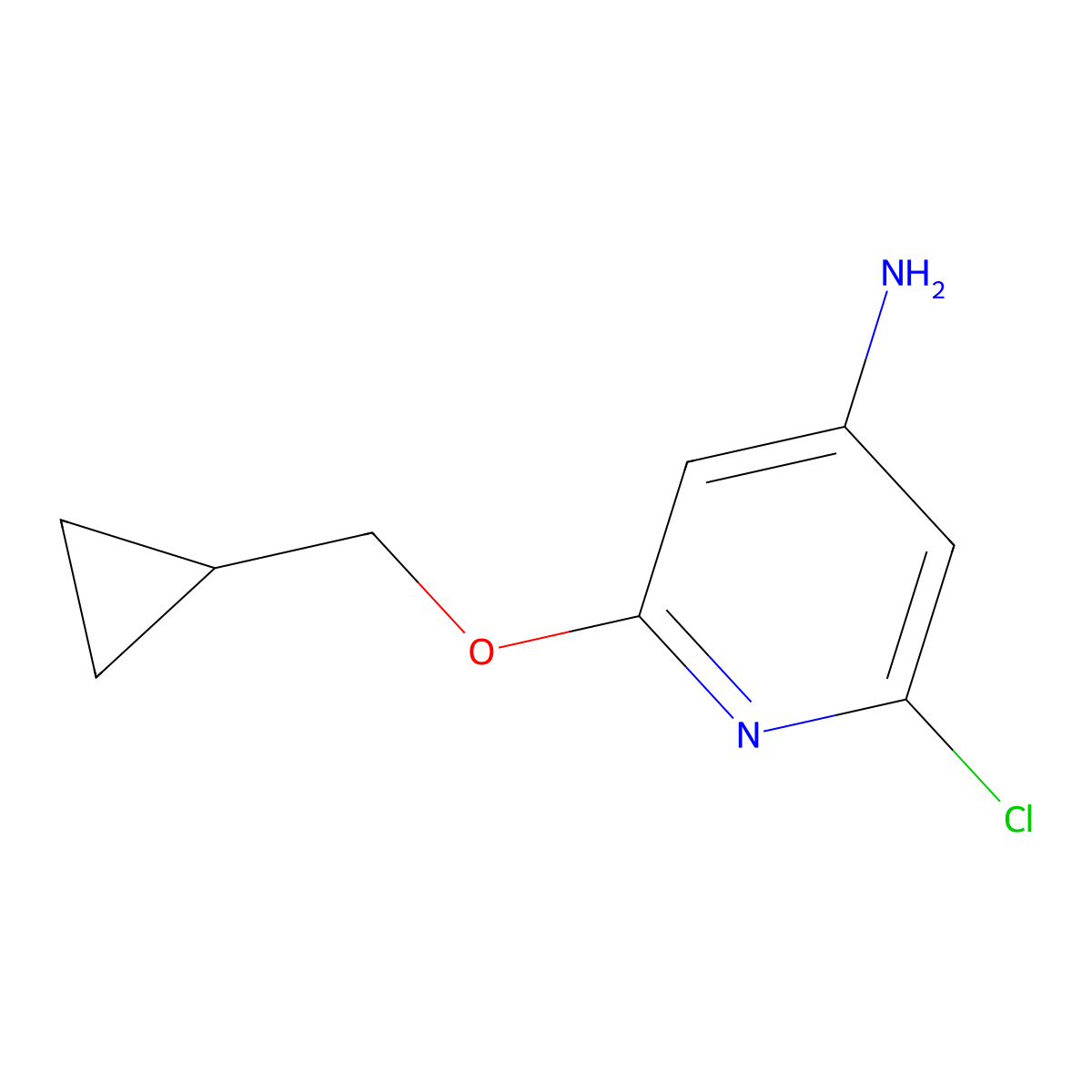 2-Chloro-6-(cyclopropylmethoxy)pyridin-4-amine molecular structure, CAS 1186112-02-6