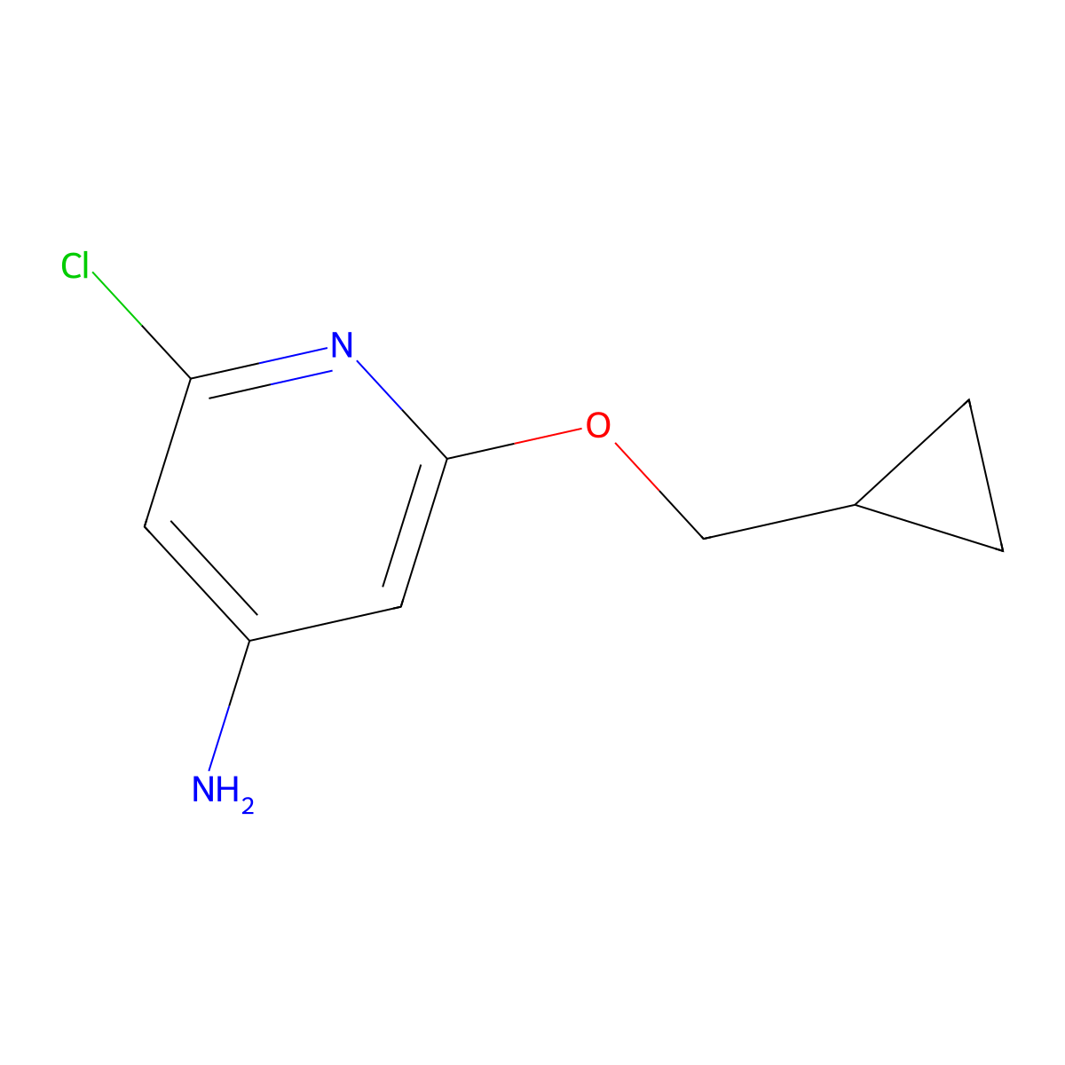 2-Chloro-6-(cyclopropylmethoxy)pyridin-4-amine molecular structure, CAS 1186112-02-6