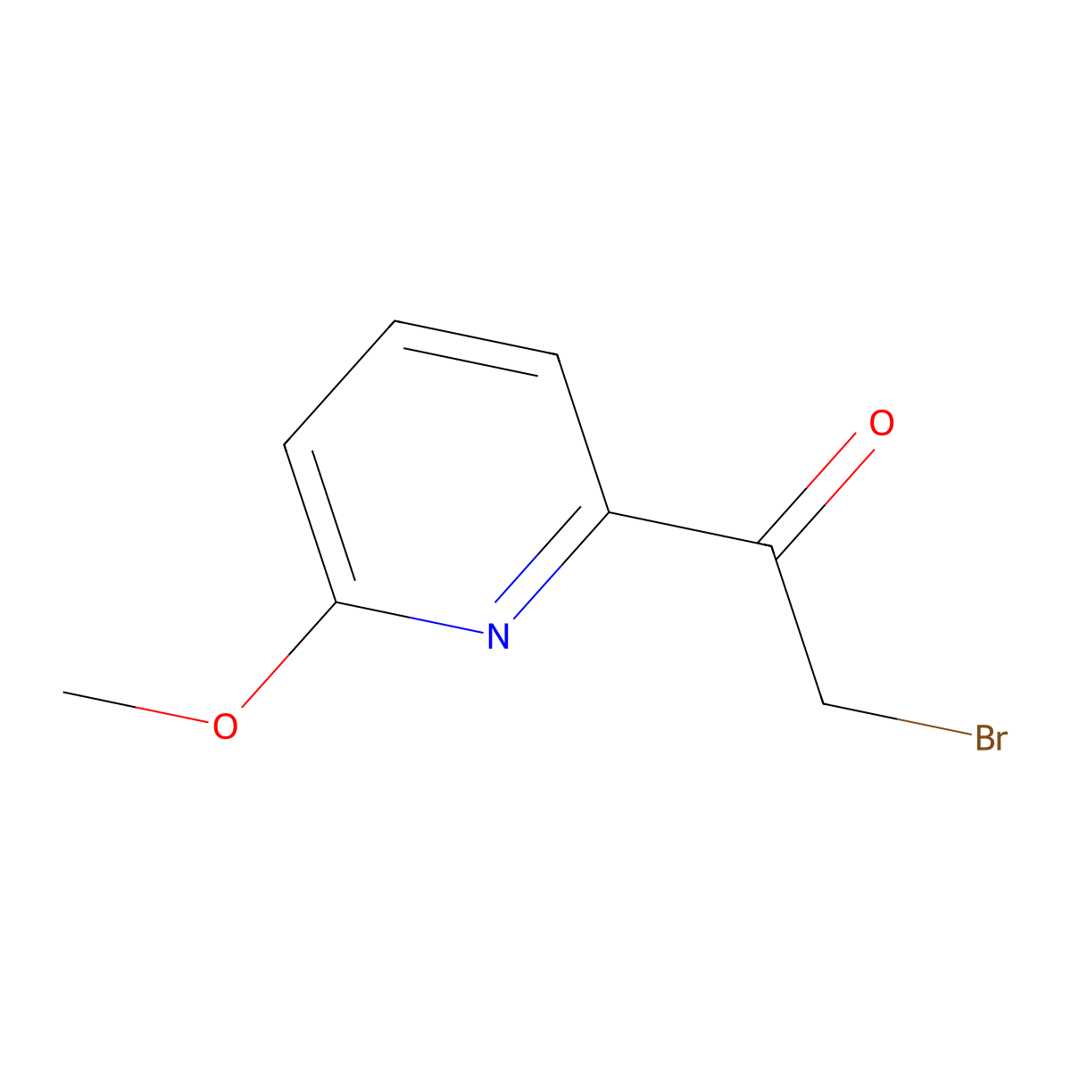 2-Bromo-1-(6-methoxypyridin-2-yl)ethan-1-one molecular structure, CAS 1186113-50-7