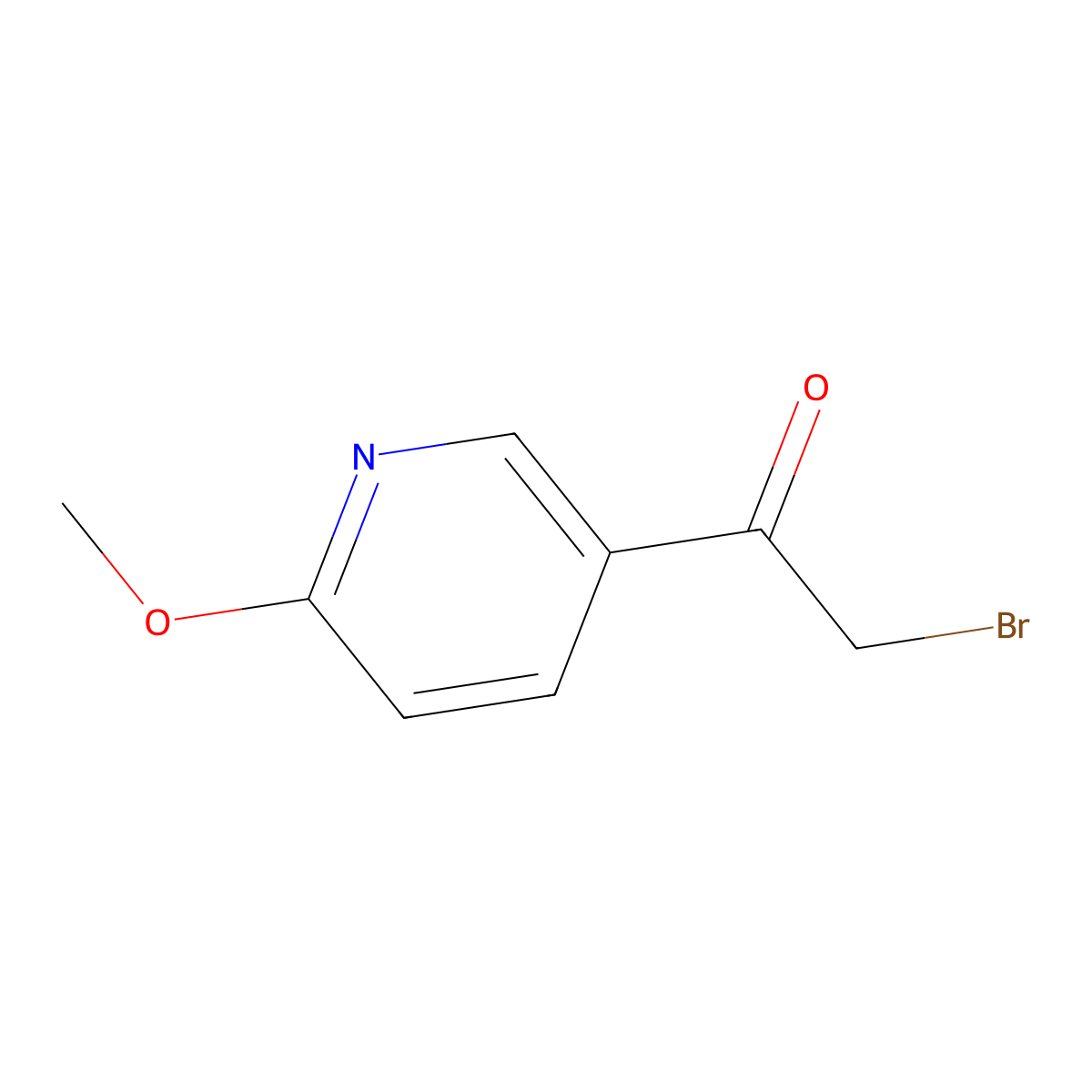 2-Bromo-1-(6-methoxypyridin-3-yl)ethan-1-one molecular structure, CAS 1186113-51-8