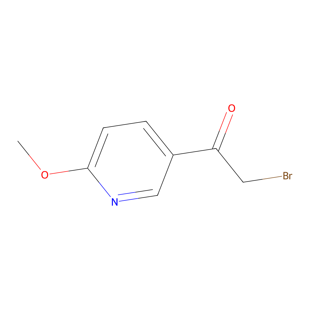 2-Bromo-1-(6-methoxypyridin-3-yl)ethan-1-one molecular structure, CAS 1186113-51-8