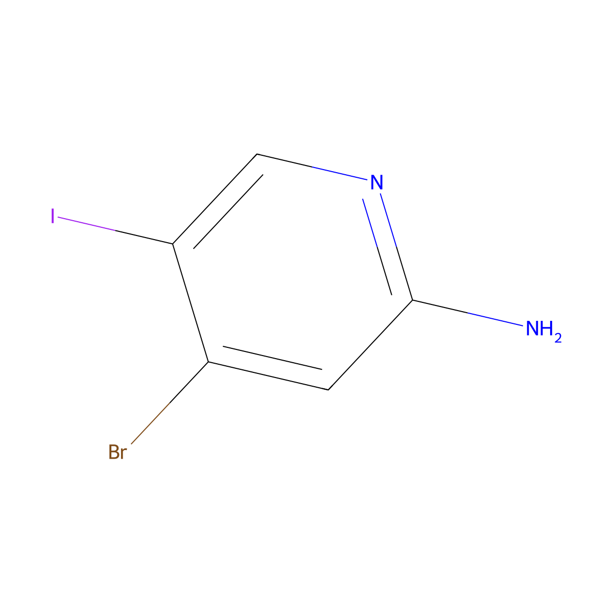 4-Bromo-5-iodopyridin-2-amine molecular structure, CAS 1186115-39-8