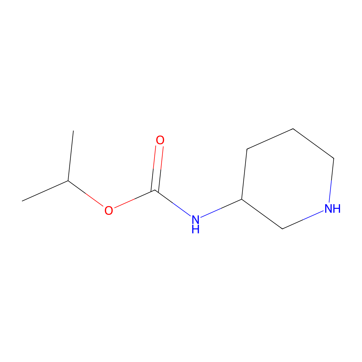 Isopropyl piperidin-3-ylcarbamate molecular structure, CAS 1186123-46-5