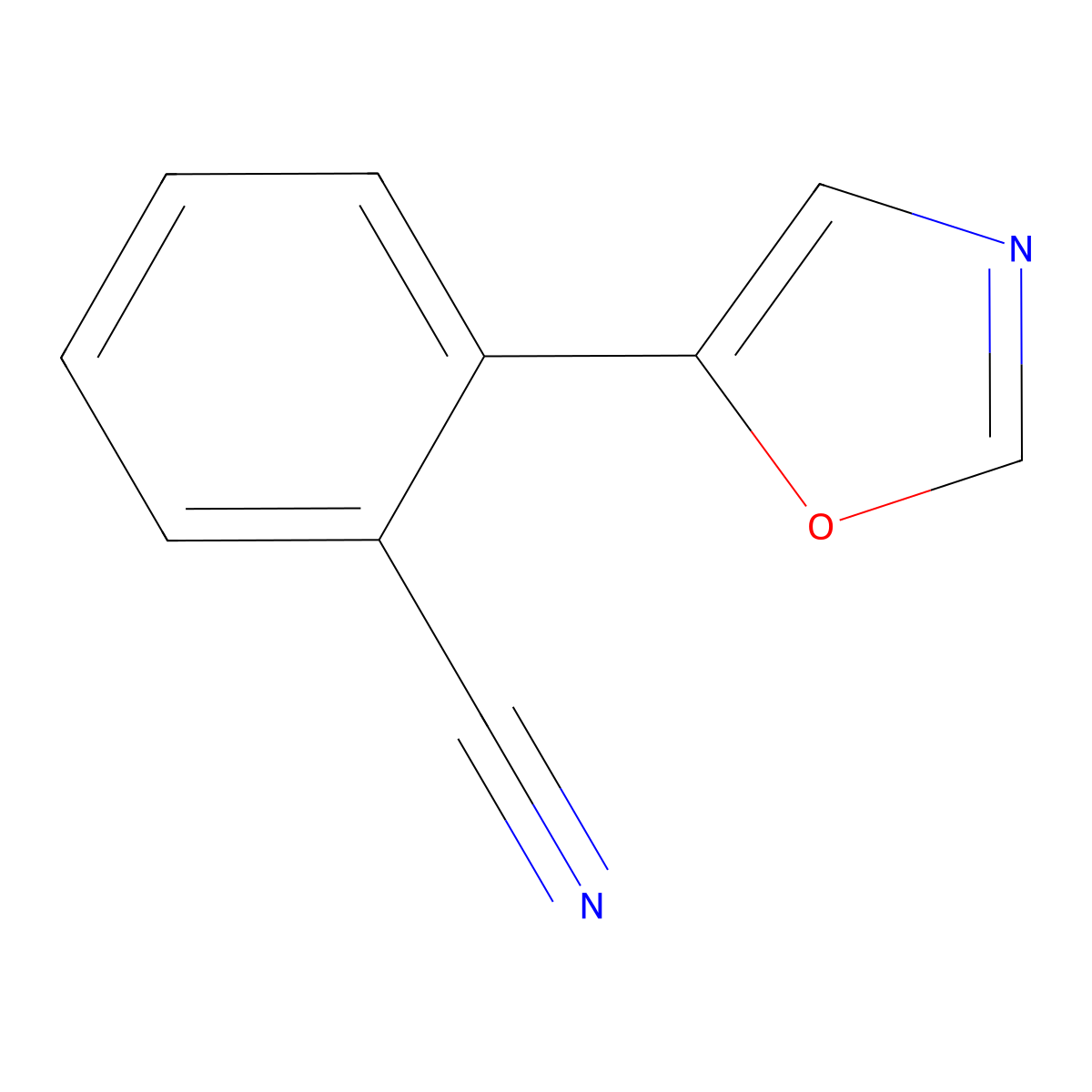 2-(5-Oxazolyl)benzonitrile molecular structure, CAS 1186127-13-8