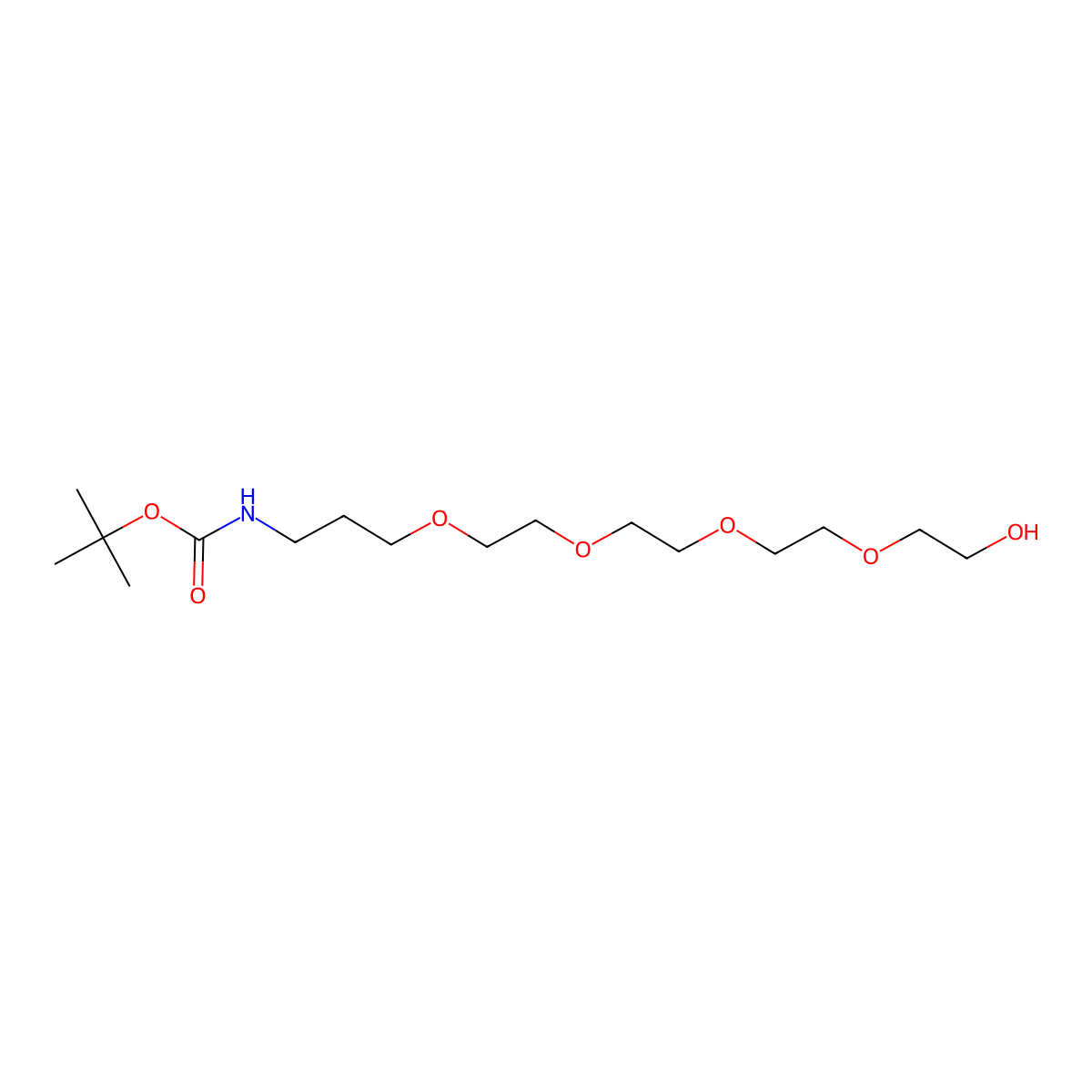 tert-Butyl (1-hydroxy-3,6,9,12-tetraoxapentadecan-15-yl)carbamate molecular structure, CAS 1186133-45-8