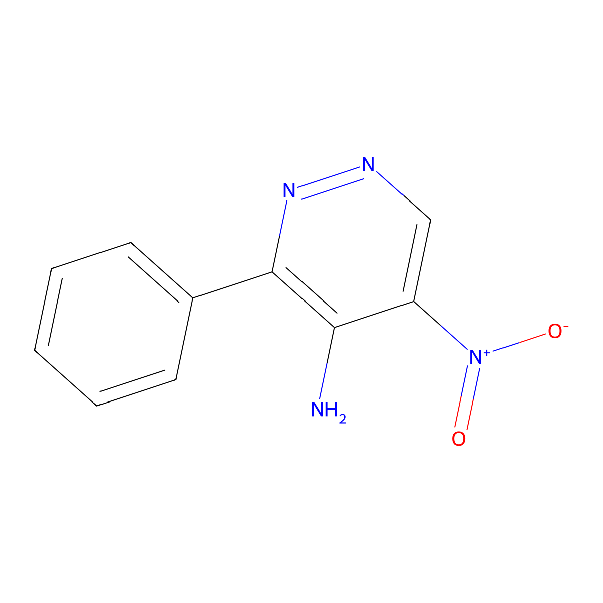 4-Pyridazinamine, 5-nitro-3-phenyl- molecular structure, CAS 118617-10-0