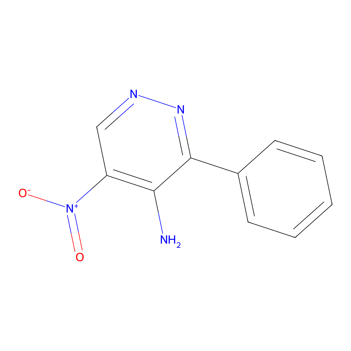 4-Pyridazinamine, 5-nitro-3-phenyl- molecular structure, CAS 118617-10-0