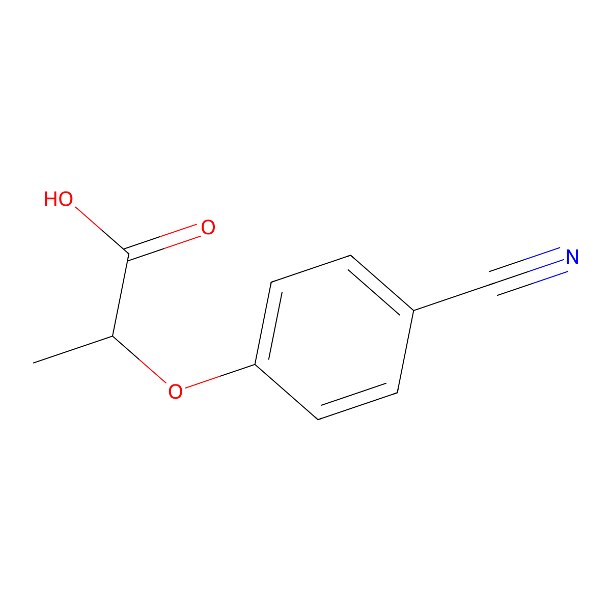 2-(4-Cyanophenoxy)propanoic acid molecular structure, CAS 118618-36-3