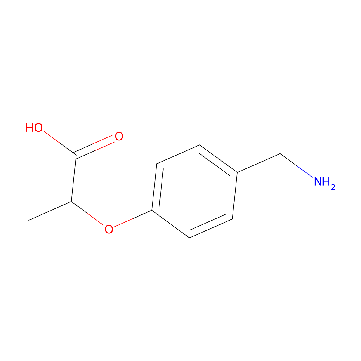 2-[4-(Aminomethyl)phenoxy]propanoic acid molecular structure, CAS 118618-37-4