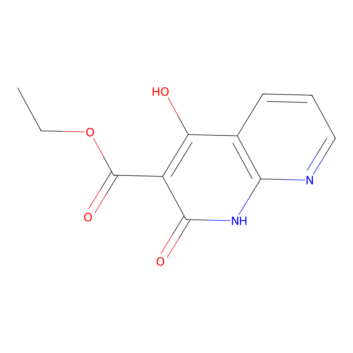 Ethyl 4-hydroxy-2-oxo-1,2-dihydro-1,8-naphthyridine-3-carboxylate molecular structure, CAS 1186189-28-5