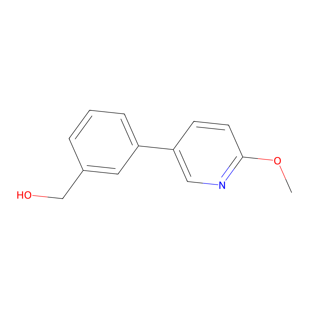 (3-(6-Methoxypyridin-3-yl)phenyl)methanol molecular structure, CAS 1186193-53-2