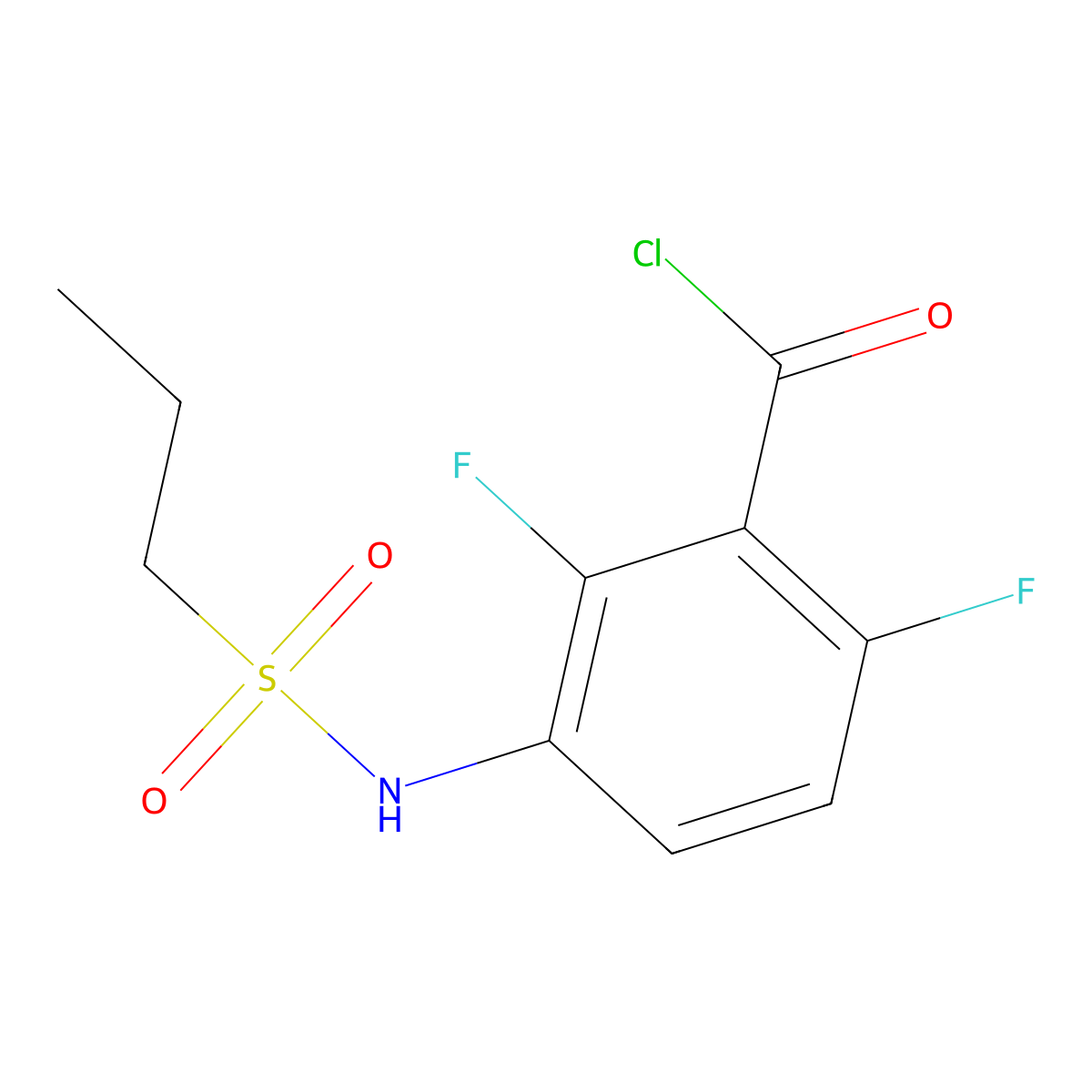 2,6-Difluoro-3-(propane-1-sulfonylamino)-benzoyl chloride molecular structure, CAS 1186194-32-0