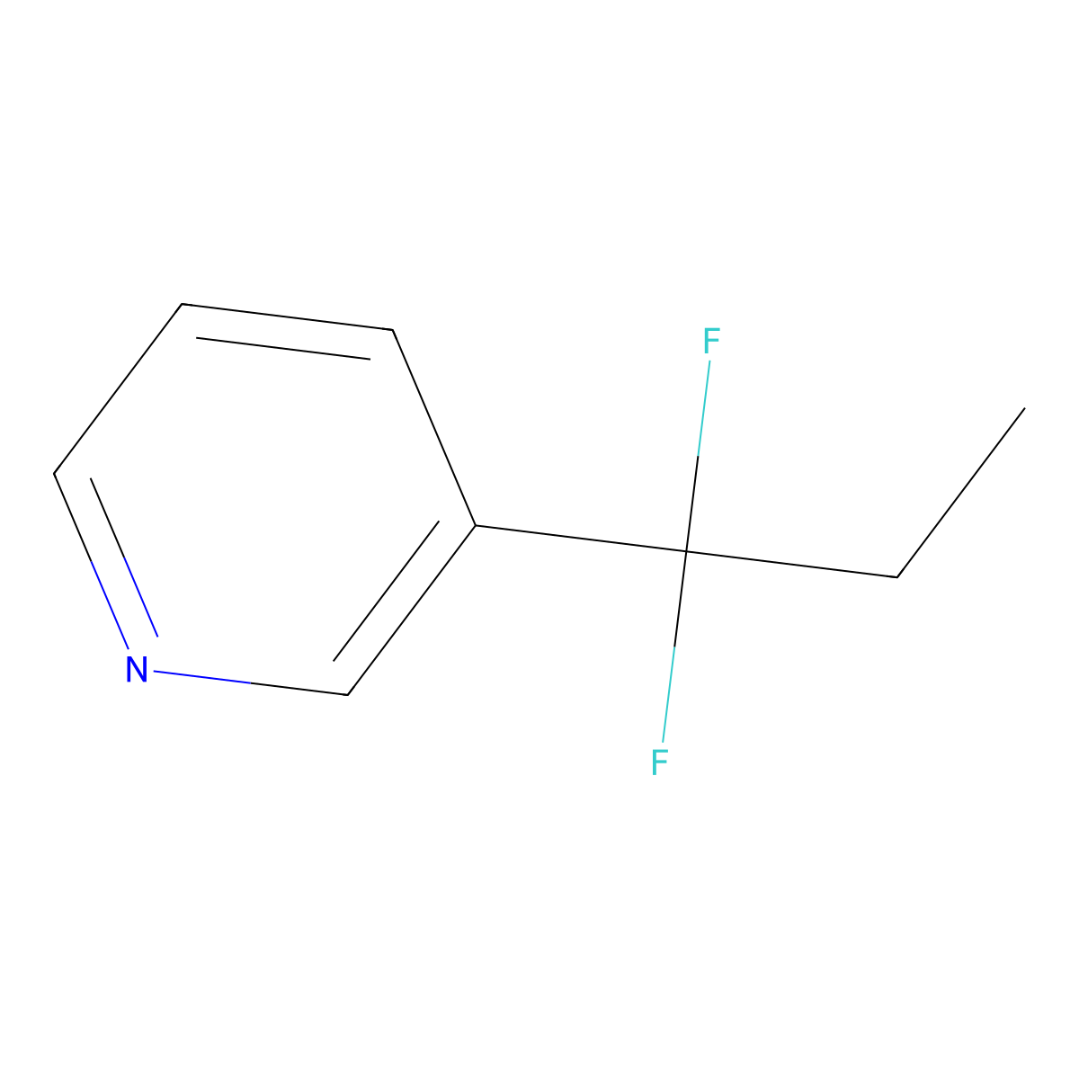 3-(1,1-Difluoropropyl)pyridine molecular structure, CAS 1186194-56-8