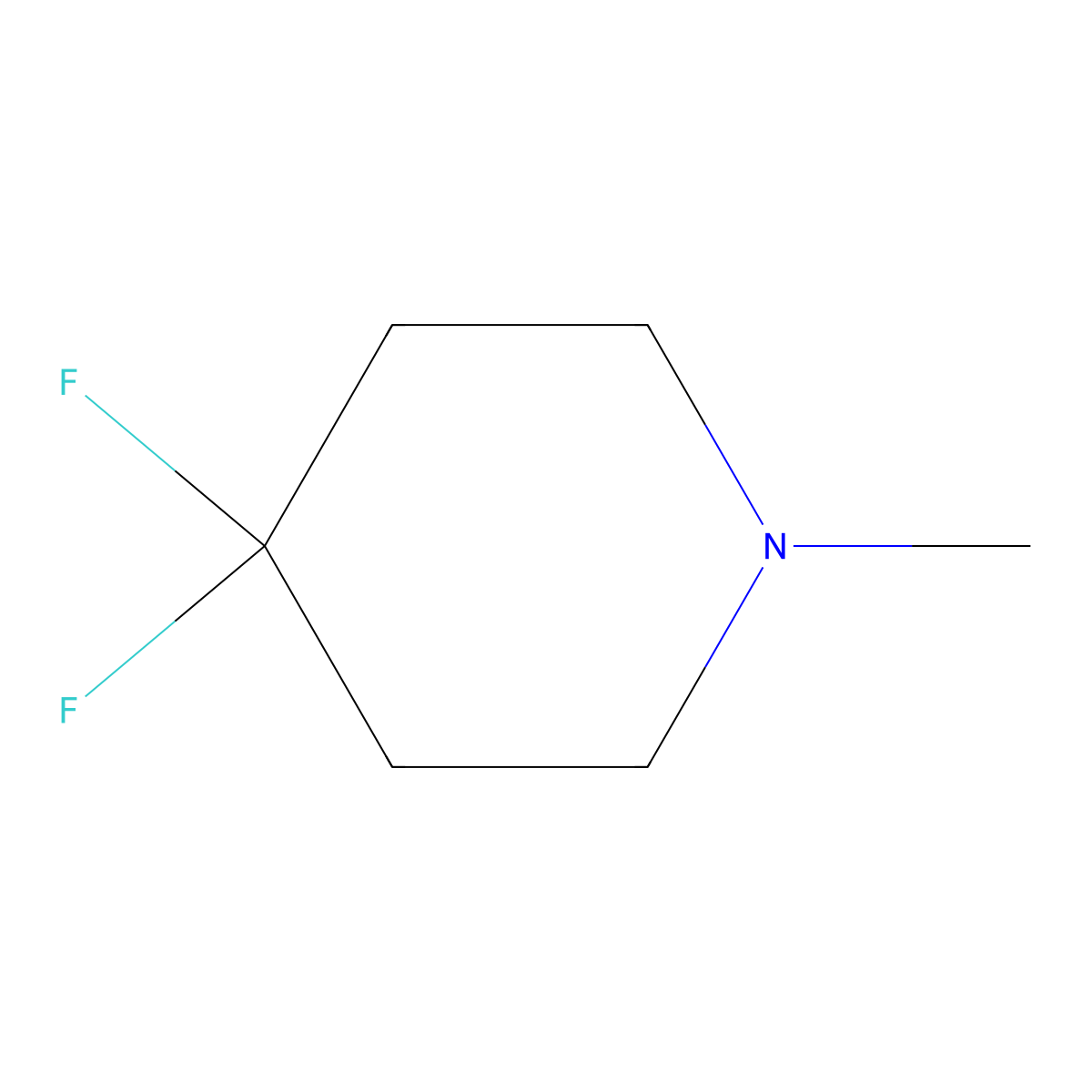 4,4-Difluoro-1-methylpiperidine molecular structure, CAS 1186194-60-4