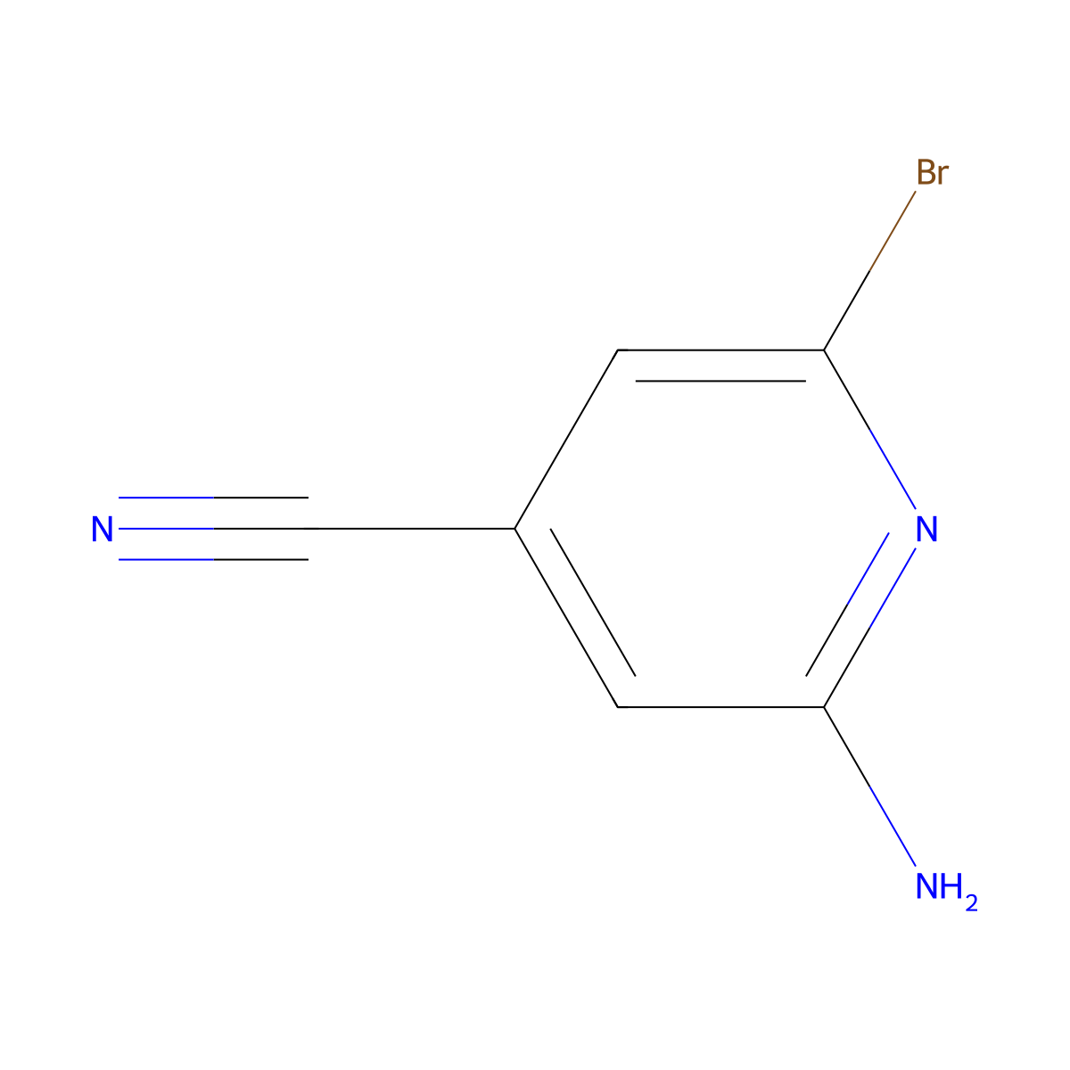2-Amino-6-bromopyridine-4-carbonitrile molecular structure, CAS 1186194-69-3