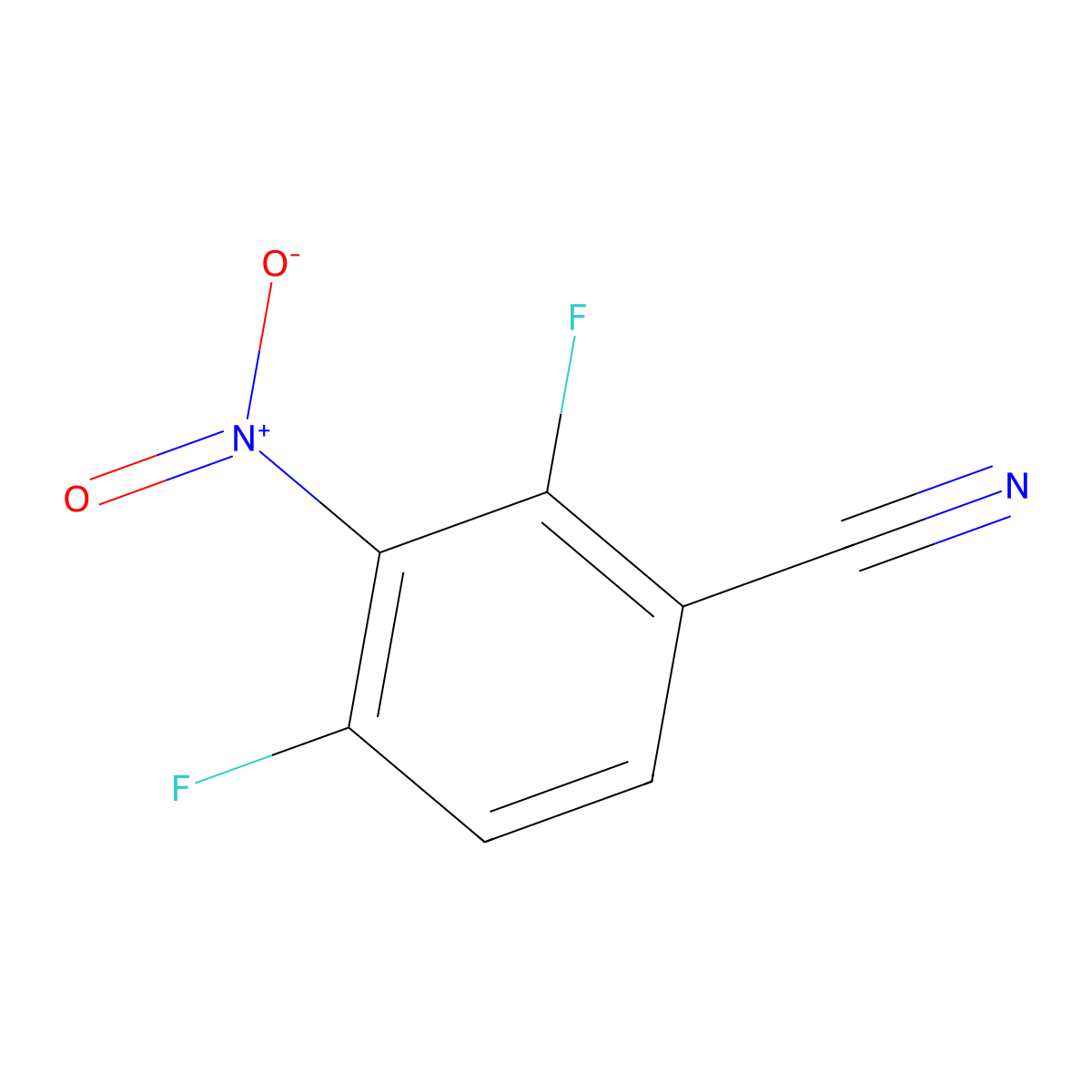 2,4-Difluoro-3-nitrobenzonitrile molecular structure, CAS 1186194-75-1
