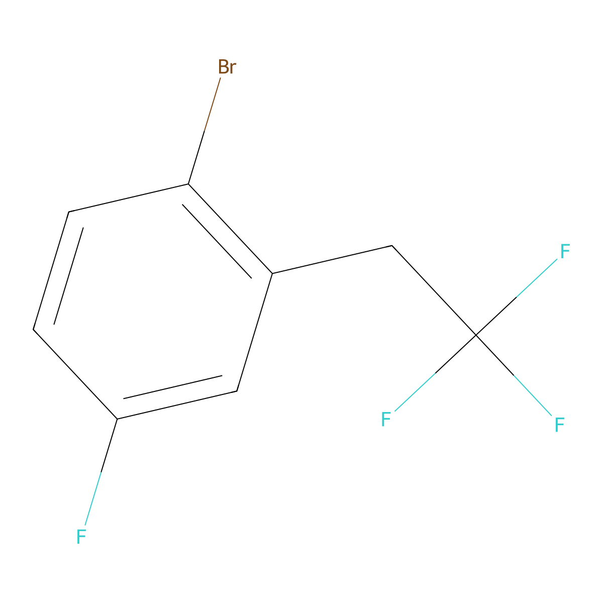 1-Bromo-4-fluoro-2-(2,2,2-trifluoroethyl)benzene molecular structure, CAS 1186194-80-8