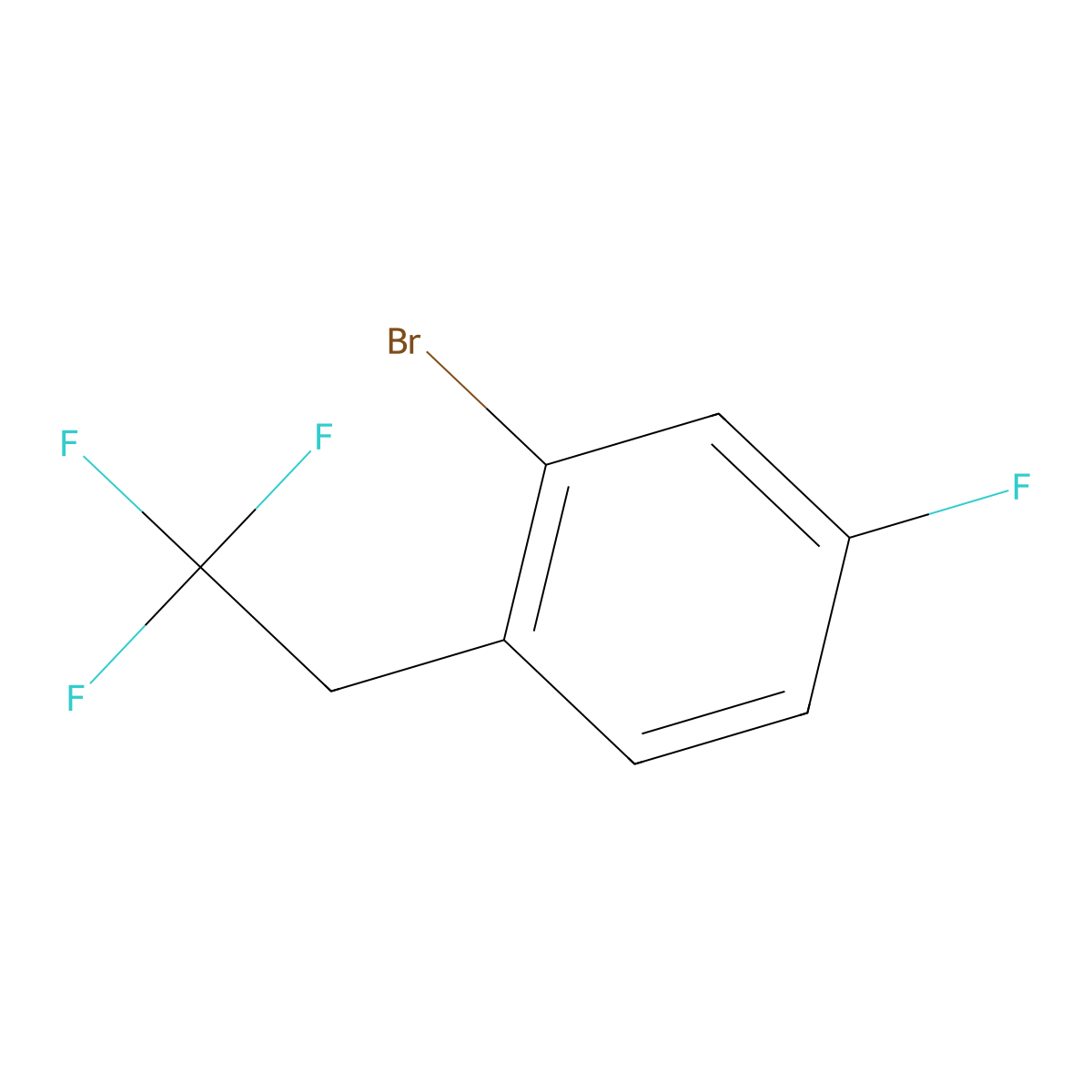 2-Bromo-4-fluoro-1-(2,2,2-trifluoroethyl)benzene molecular structure, CAS 1186194-81-9