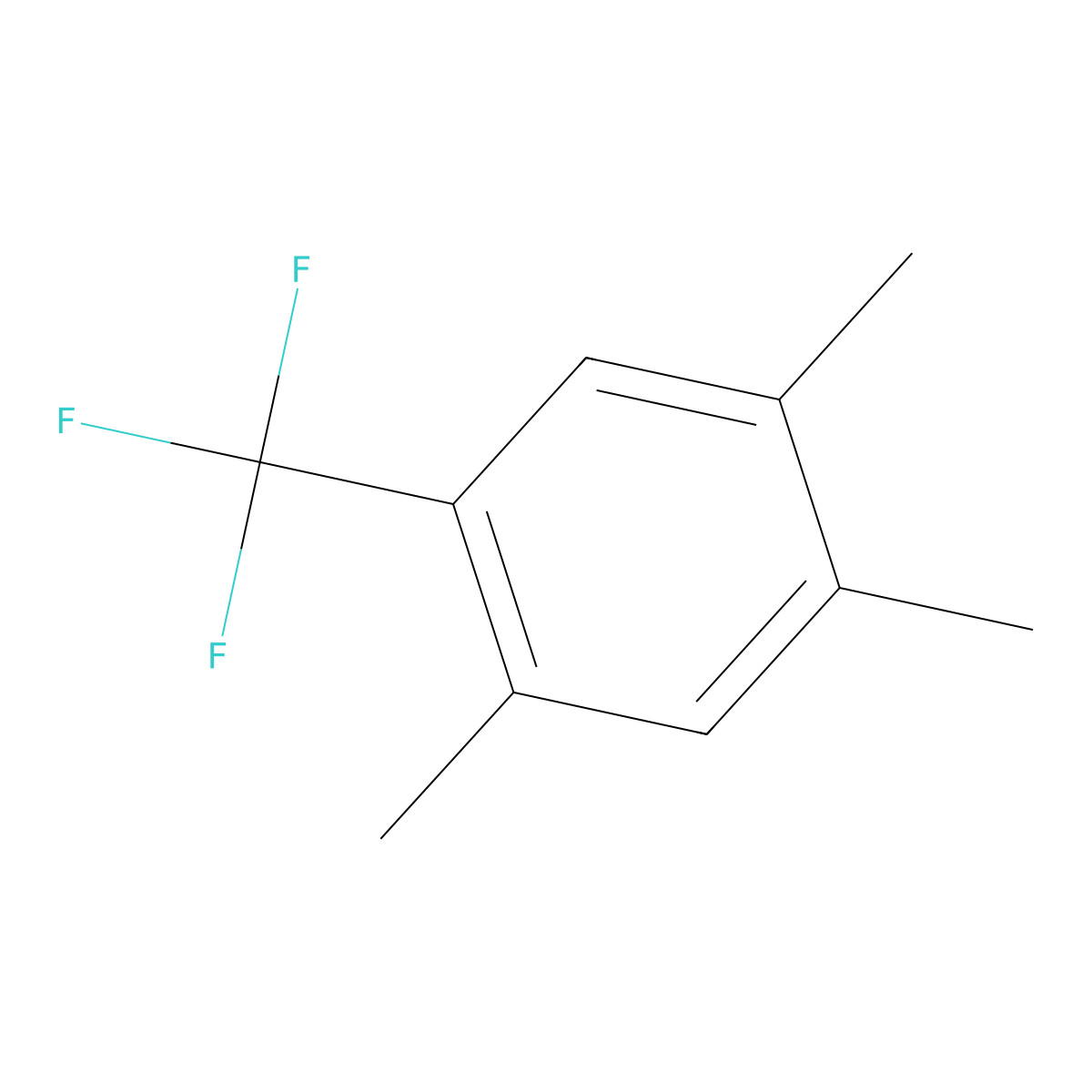 2,4,5-Trimethylbenzotrifluoride molecular structure, CAS 1186194-83-1