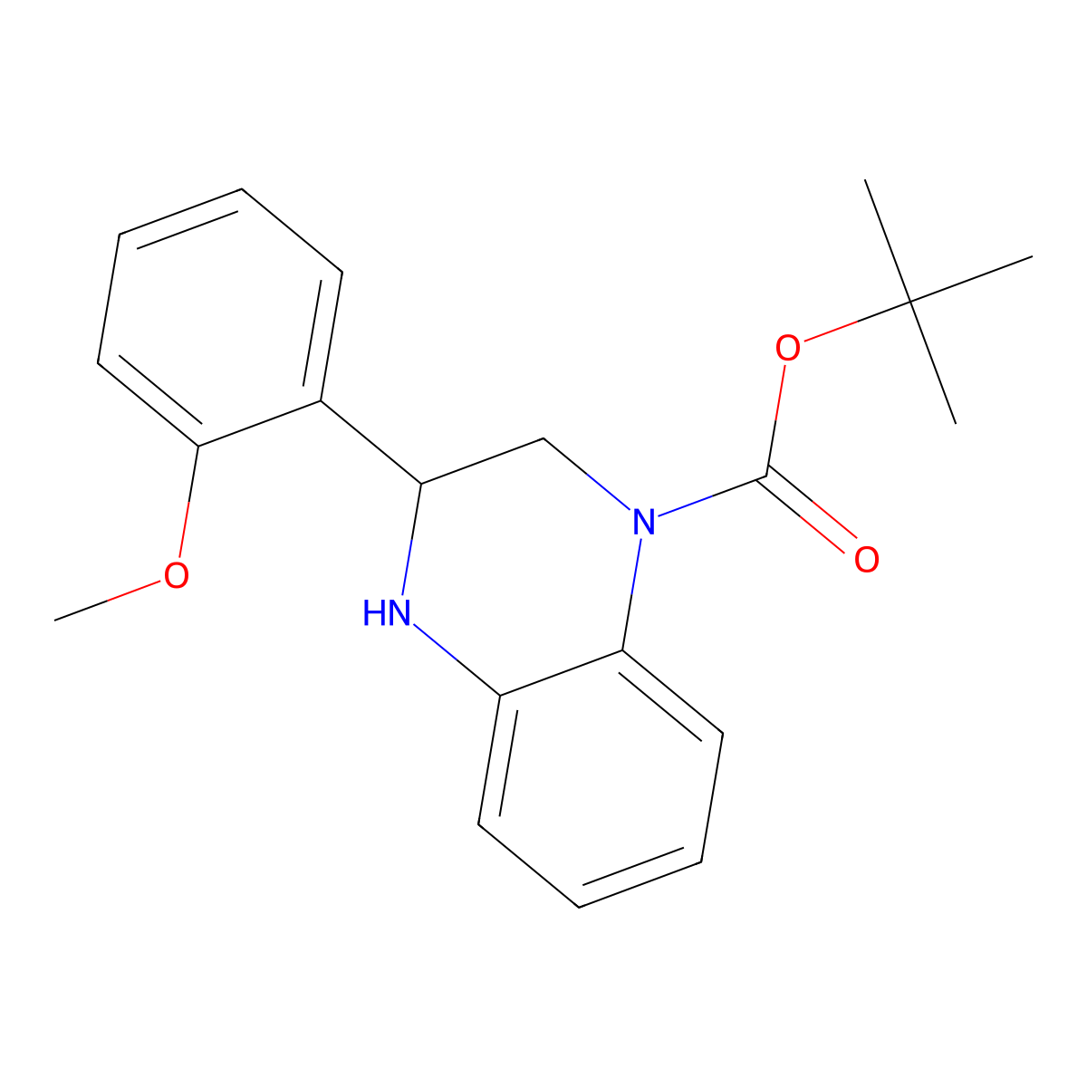 Tert-butyl 3-(2-methoxyphenyl)-1,2,3,4-tetrahydroquinoxaline-1-carboxylate molecular structure, CAS 1186194-92-2