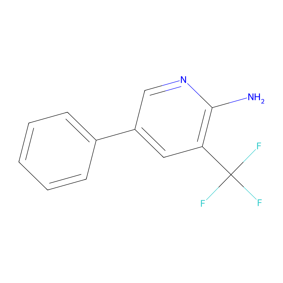 2-Amino-5-phenyl-3-(trifluoromethyl)pyridine molecular structure, CAS 1186194-94-4