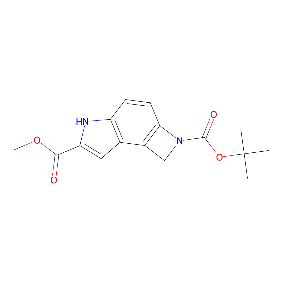 2-tert-Butyl 6-methyl 1H-azeto[3,2-e]indole-2,6(5H)-dicarboxylate molecular structure, CAS 1186194-95-5