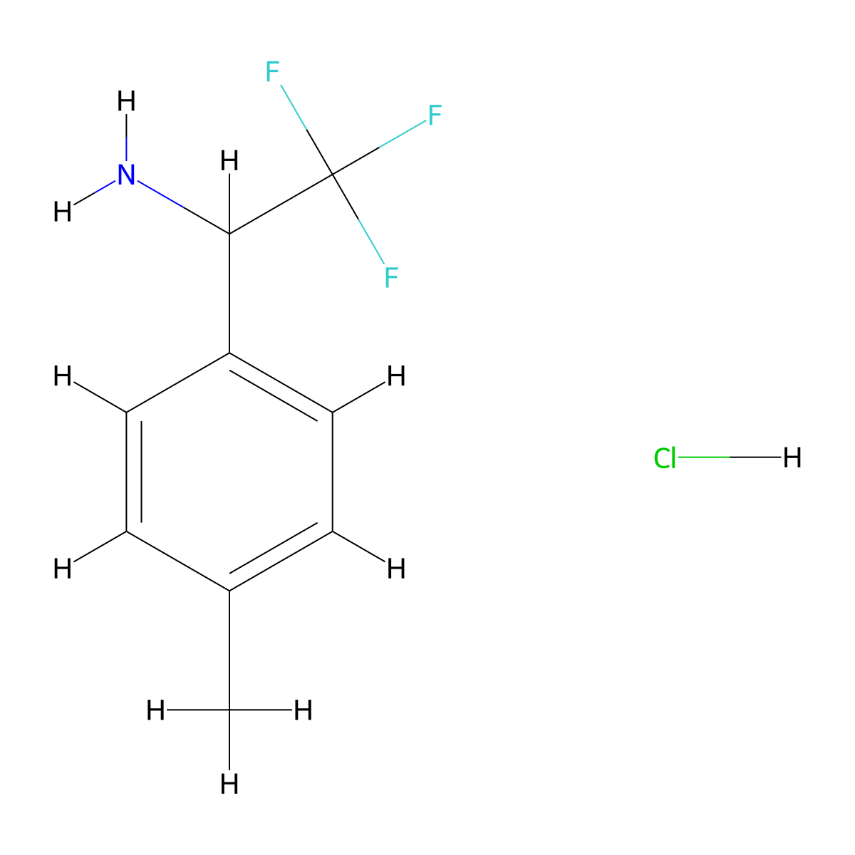 2,2,2-Trifluoro-1-(p-tolyl)ethanamine hydrochloride molecular structure, CAS 1186195-01-6