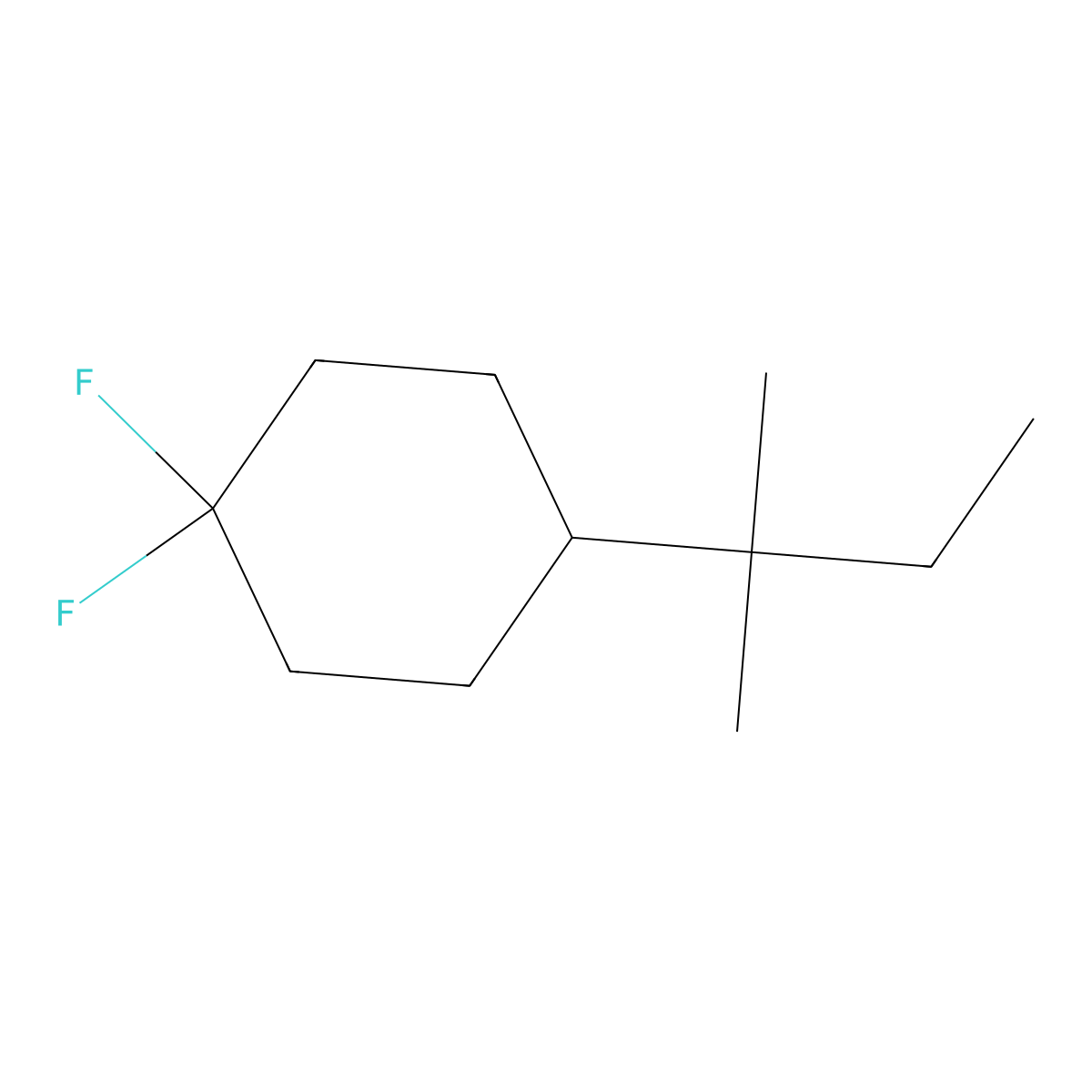 4-(1,1-Dimethylpropyl)-1,1-difluorocyclohexane molecular structure, CAS 1186195-06-1